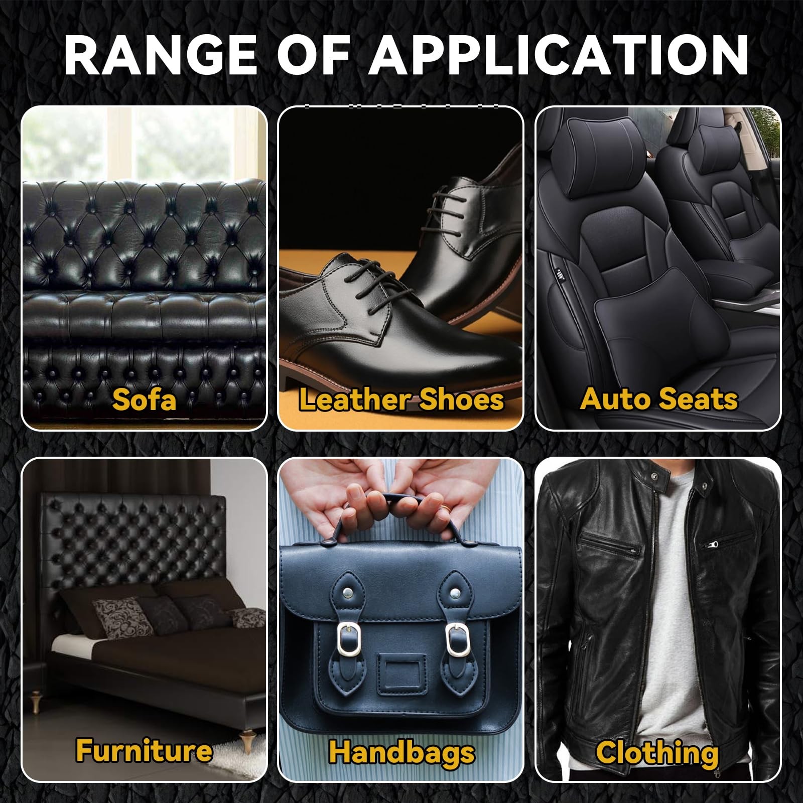 Black Leather Repair Kit for Furniture, Leather Seat Repair Kit for Cars, Easily