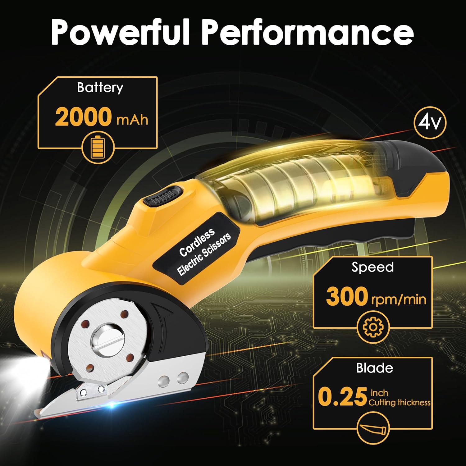 Cordless Electric Scissors, 4V Cardboard Cutter,Box Cutter Fabric Scissor Cutter