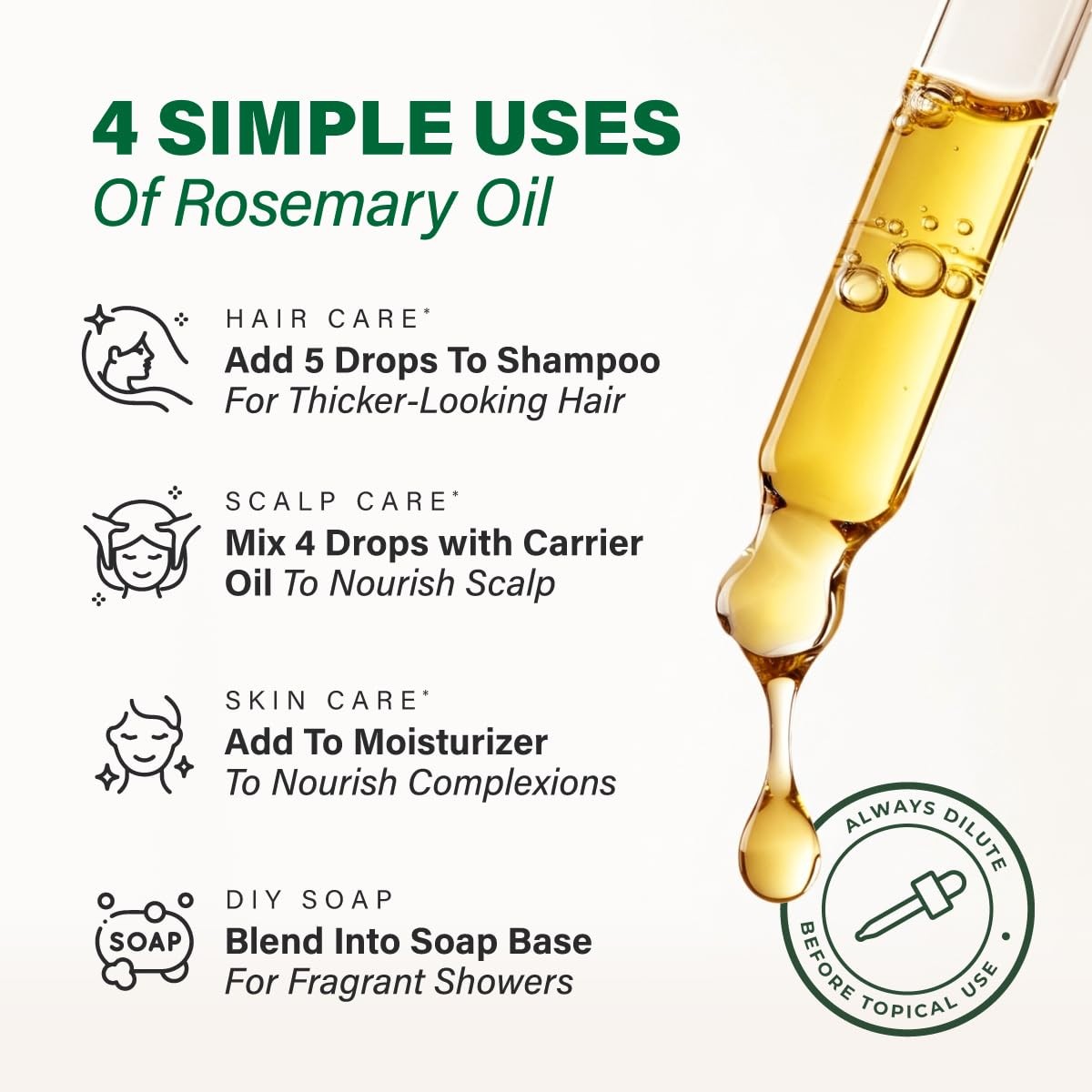 KUKKA Rosemary Essential Oils – 4 Fl Oz – for Hair, Skin, Diffuser, Aromather…