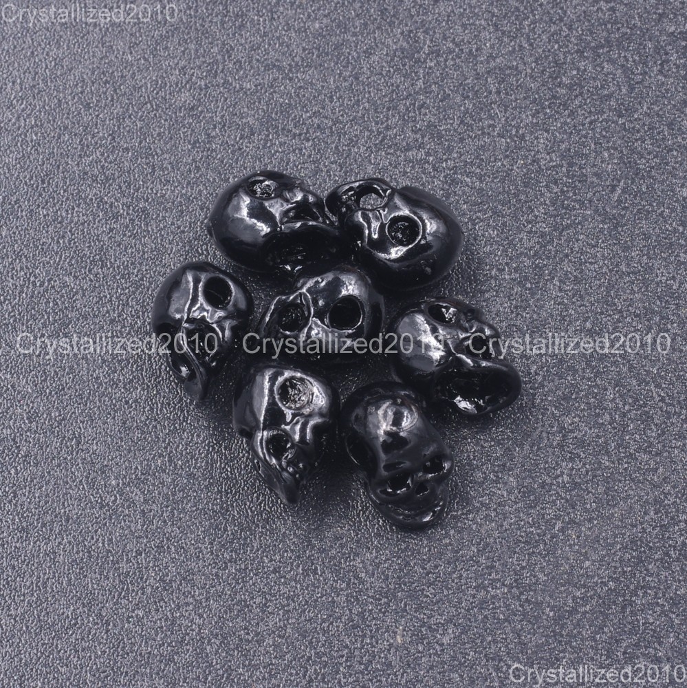 Side Drilled Metal Skull Bracelet Necklace Earring Connector Charm Spacer Beads
