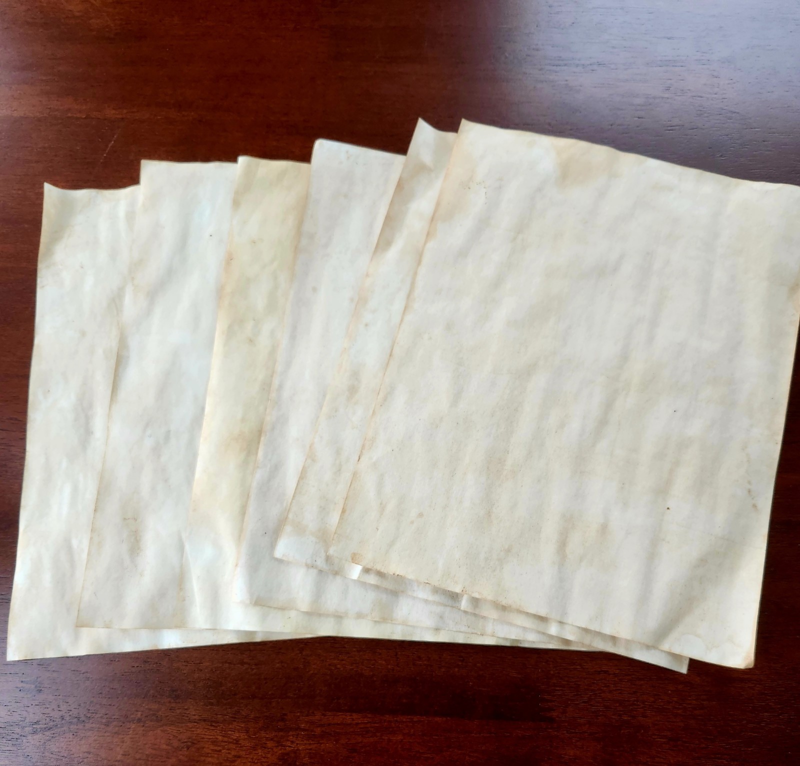 10 sheet bundles of tea stained paper, hand dyed, aged, junk journal, stationary