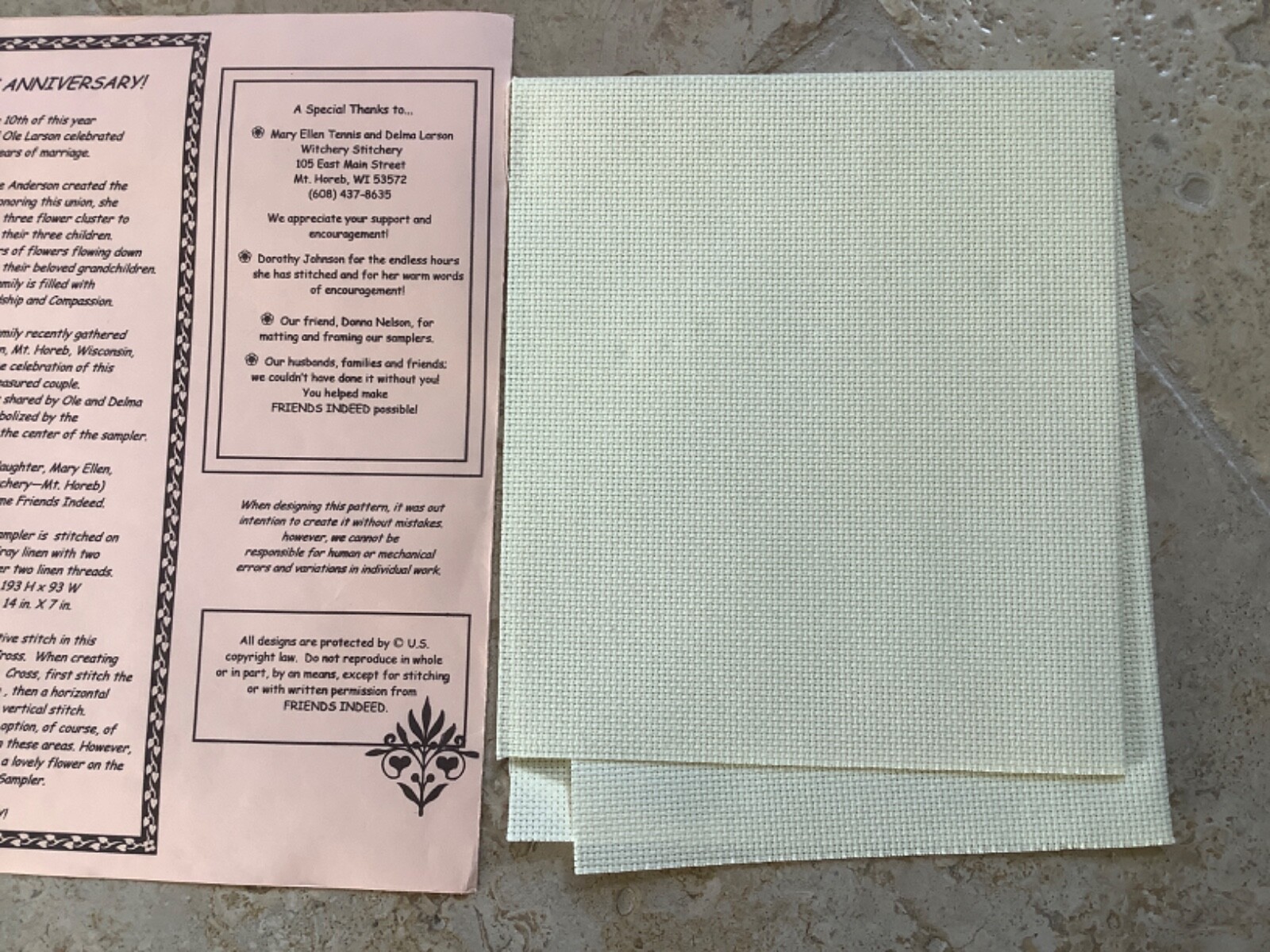 Friends Indeed “Anniversary Sampler” Counted Cross Stitch Pattern SS 607