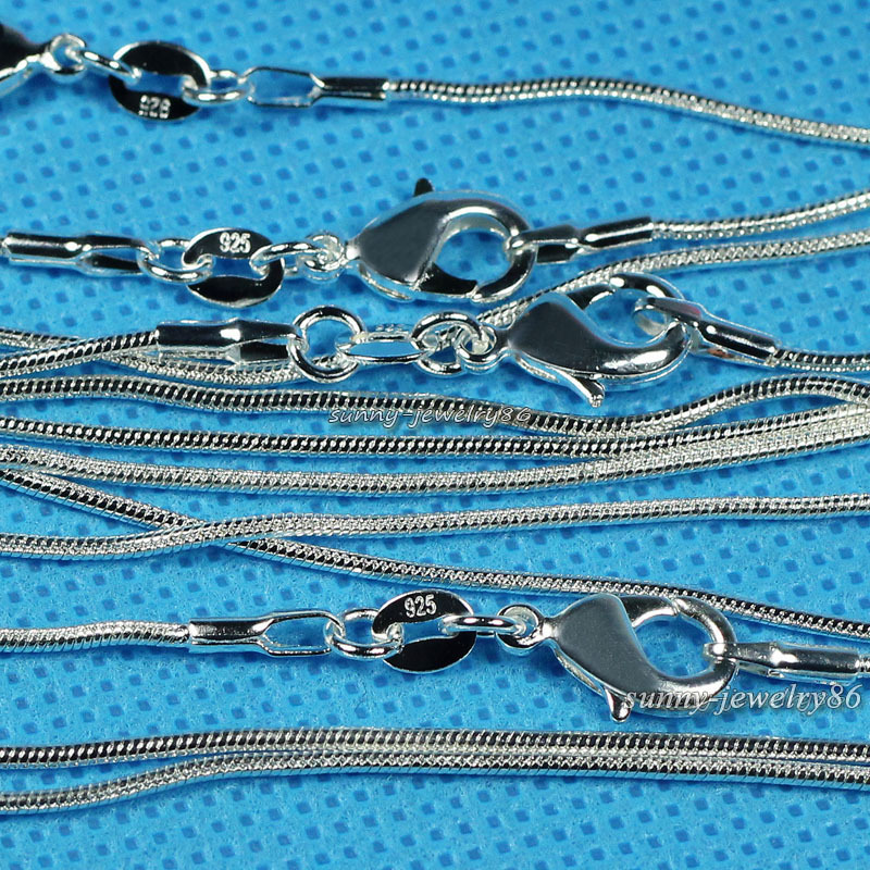 Wholesale 925 Sterling Solid Silver Plated 2mm Snake Chain Necklace 16″-24″