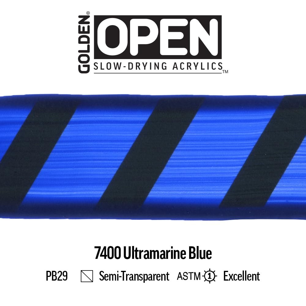 OPEN Slow-Drying Acrylics by GOLDEN, Ultramarine Blue, 2 fl oz.