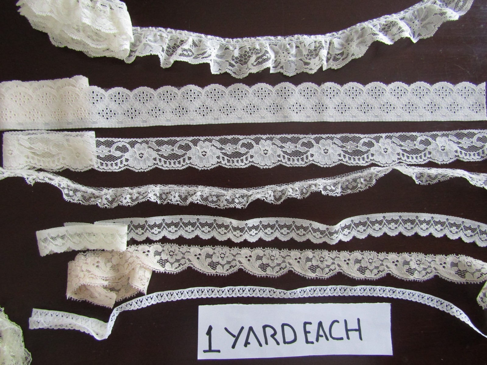 Lot 27 Yds White & Ivory Lace/Trims Remnants Sew- J.Journal Doll Crafts New