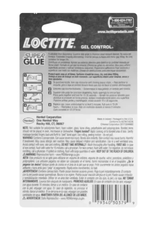 Loctite Super Glue Ultra Gel Control, 0.14 Fl Oz, 1, Bottle