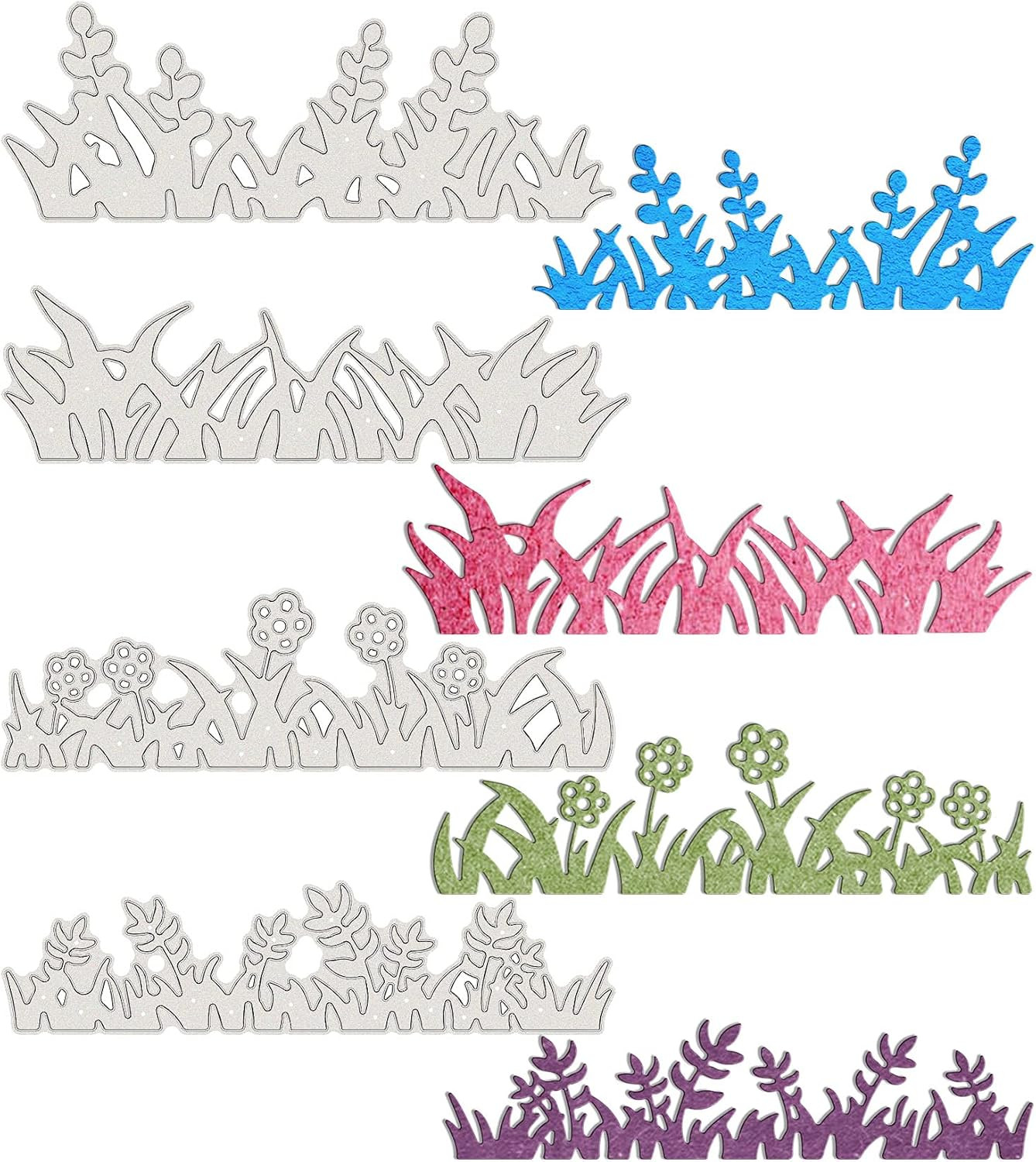 4PCS Carbon Steel Cutting Dies Grass and Flower Pattern Metal Die