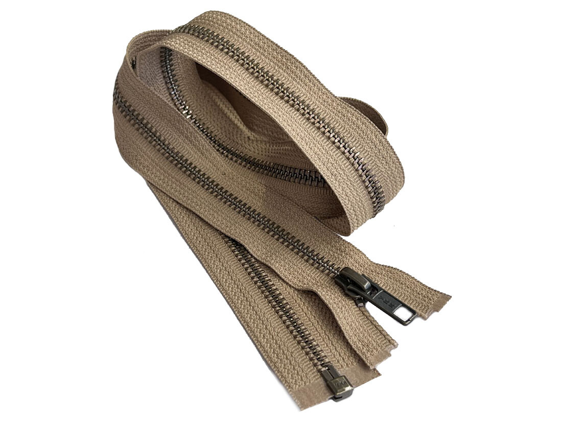 YKK #5 Antique Brass Medium Weight Metal Jacket Zipper Separating 31″ or 32″