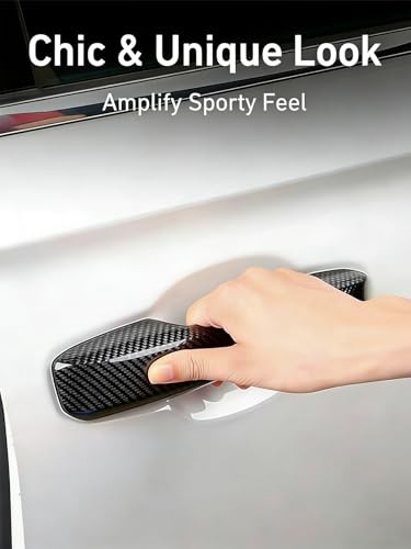 Car Exterior Door Handle Cover Trims Compatible with Honda Civic Carbon Fiber