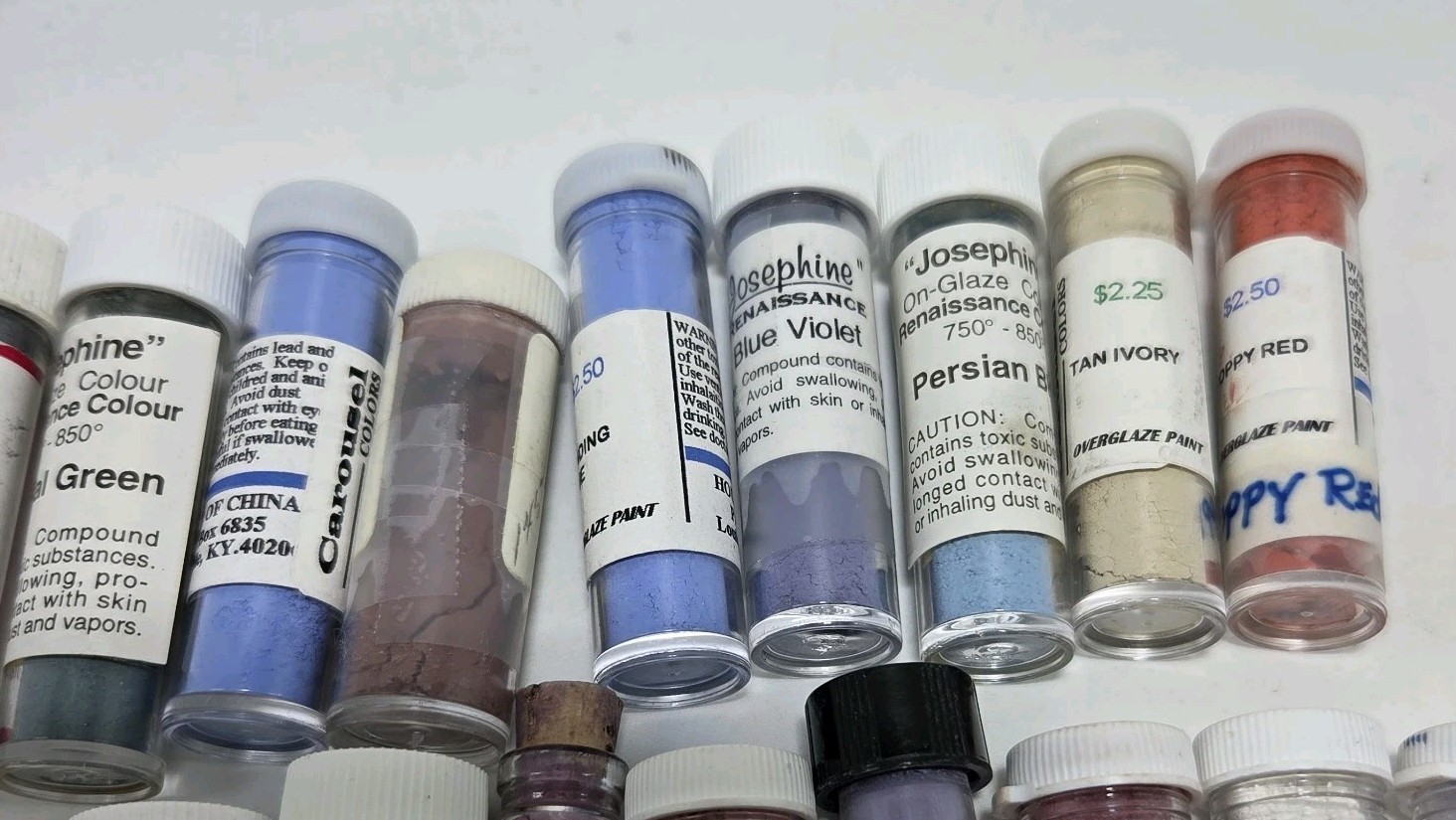 VTG Lot Of 36 China Paint Porcelain Dry Powder Various Manufacturers Ashcroft