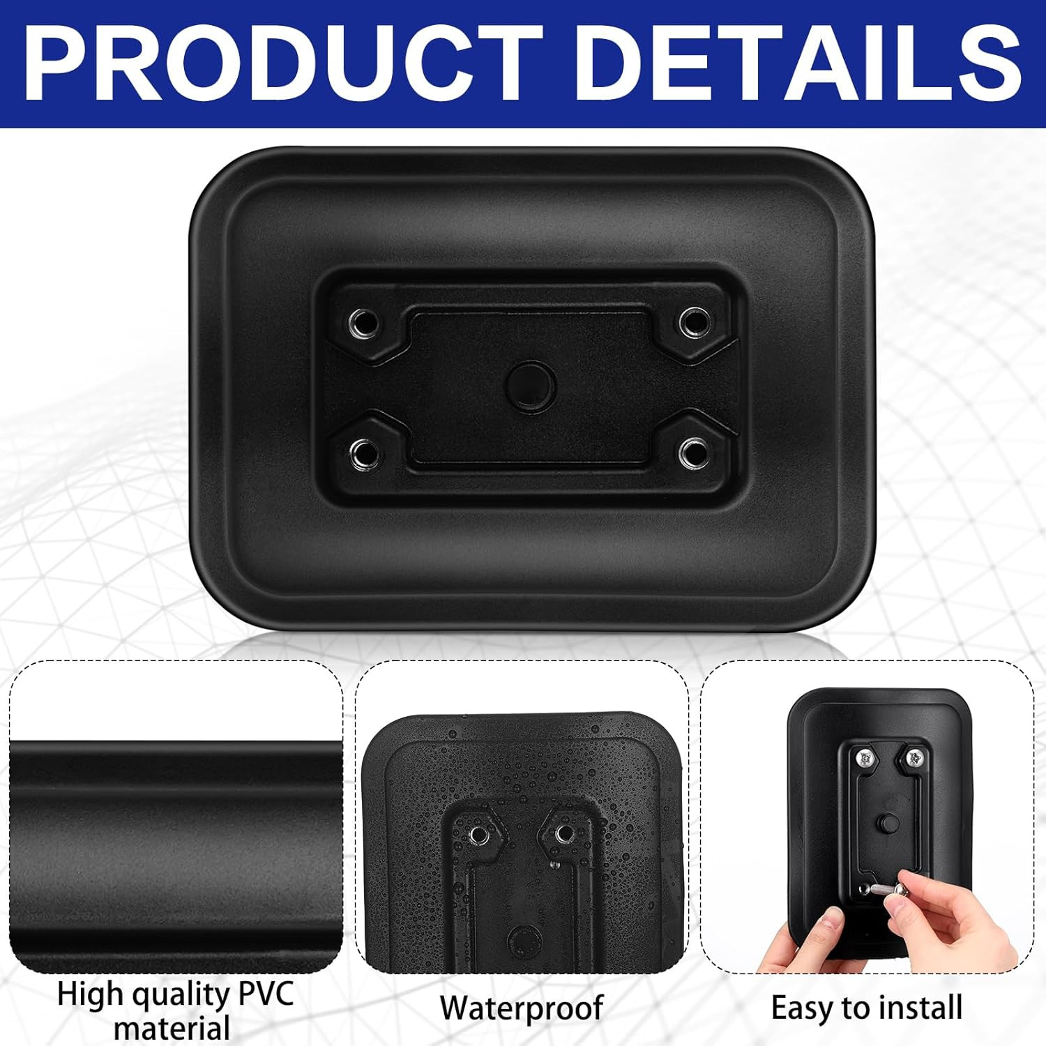 2 Pcs Glue-On Pad for Inflatable Boats 0341-Bk Glue-On Pad Flexible Surface Moun