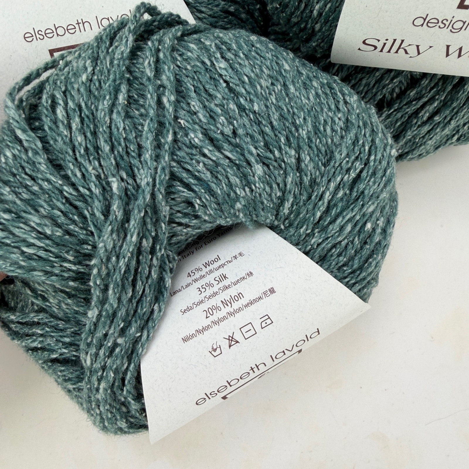 Elsebeth Lavold Silky Wool Aran Yarn Lot of 4 Color 1009 Viridian 50g Skeins