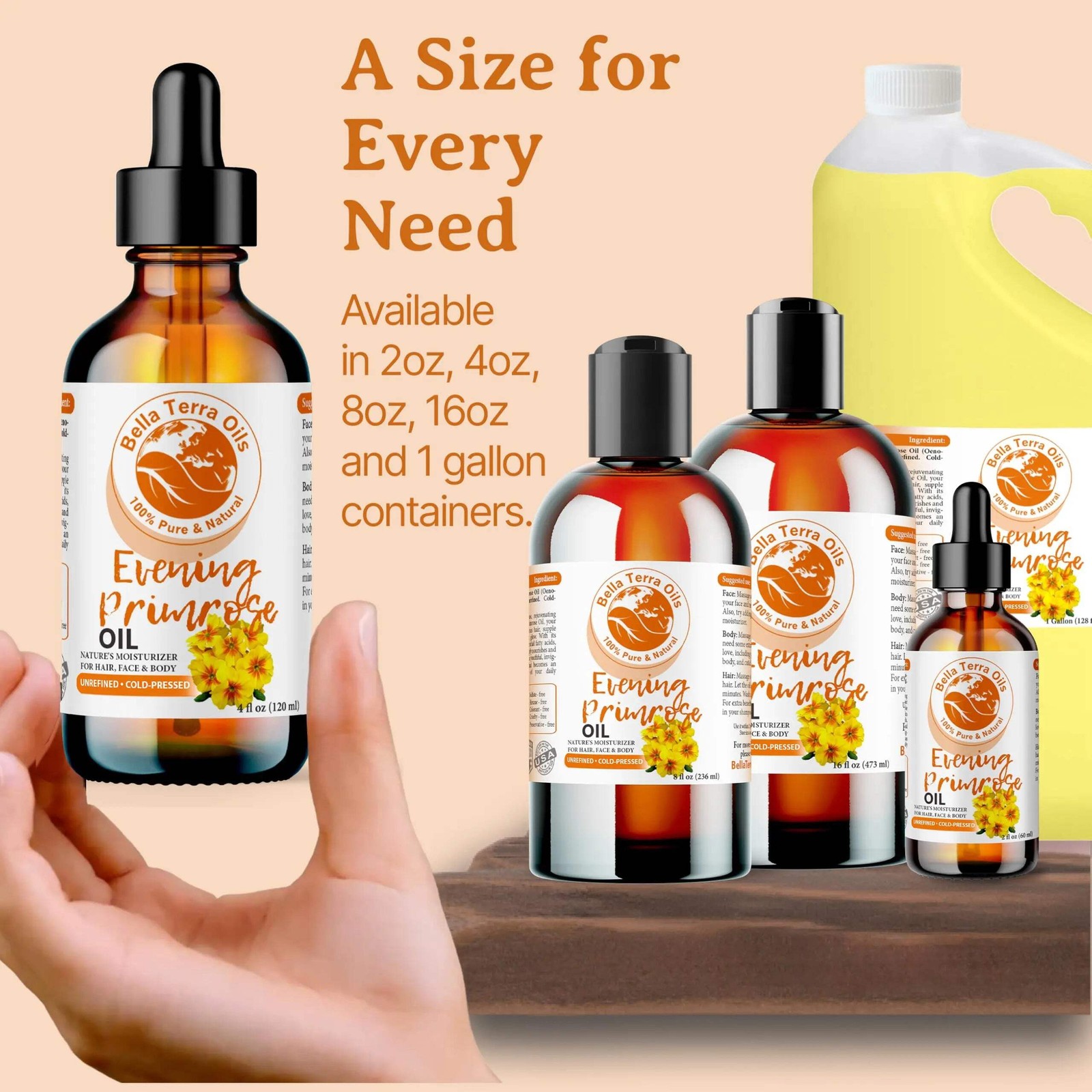 Evening Primrose Oil: Cold-Pressed, Pure, Ideal for Skin and Health