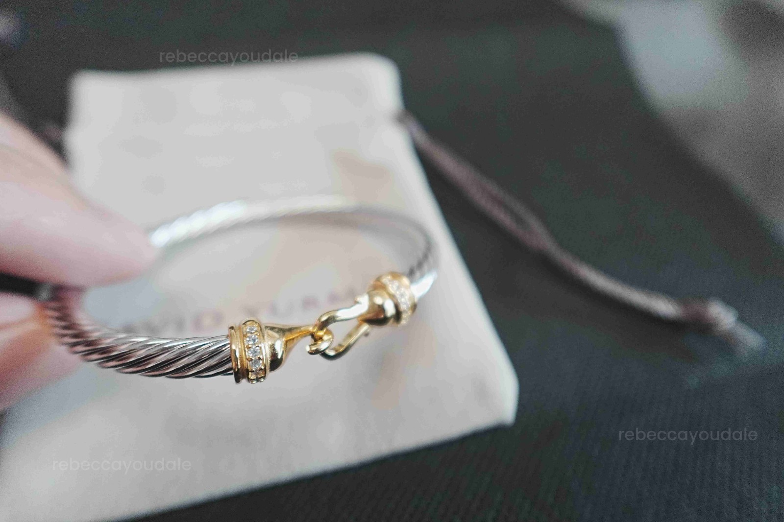 NEW.925 Silver and Gold DAVlDYurrmanTwisted cable bracelet