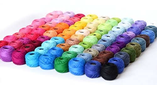Crochet Thread Cotton Yarn Threads Balls 90 Balls Popular Rainbow Colors of S…