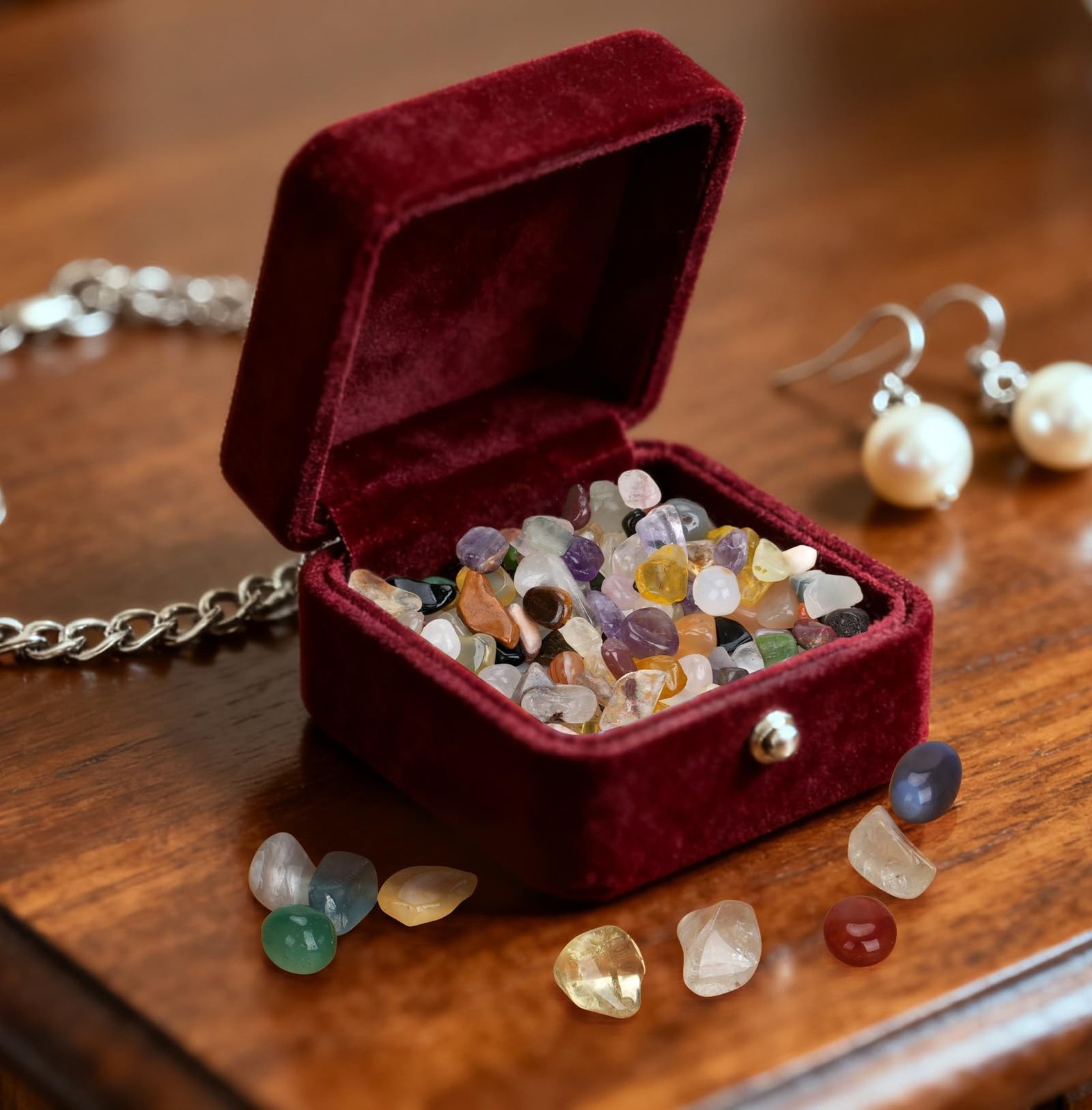 800Pcs+ (3lb) Gemstones and Crystals Set, 30 Kinds+ Crystals Bulk and Mineral…