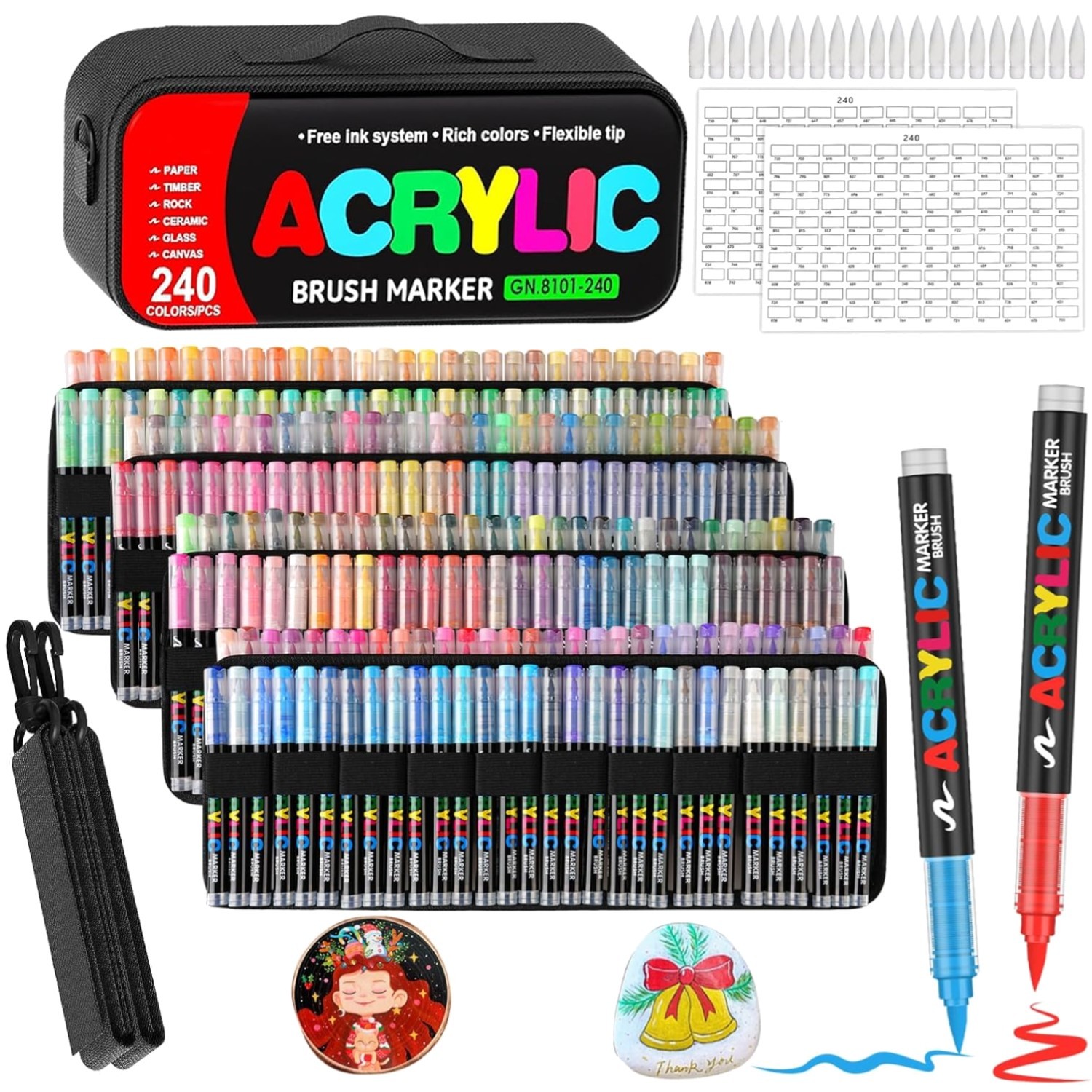 Eco-Friendly 240 Acrylic Paint Pens Assortment