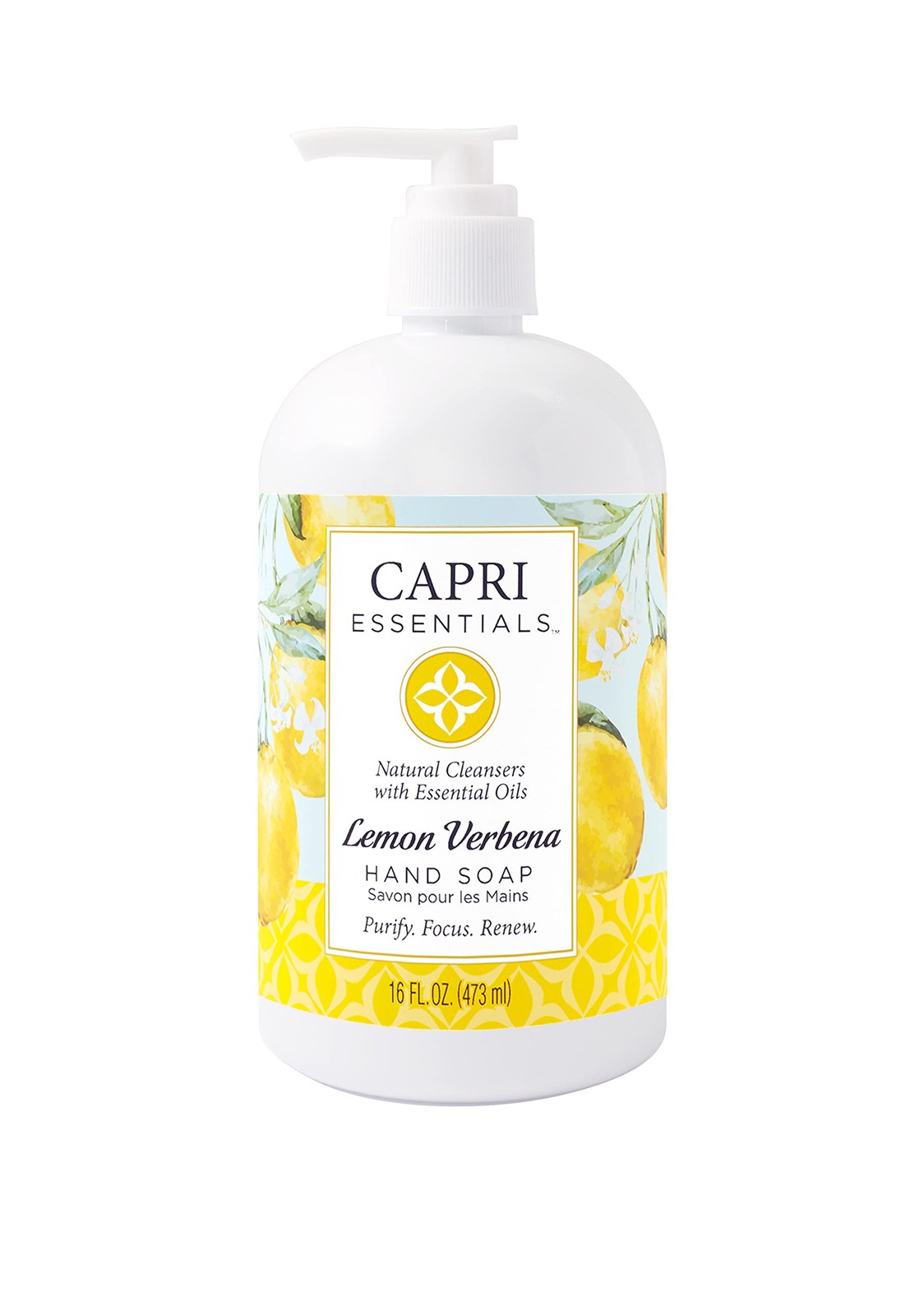CAPRI ESSENTIALS Hand Soap Liquid, 16 Fl Oz (Pack of 1), Lemon Verbena
