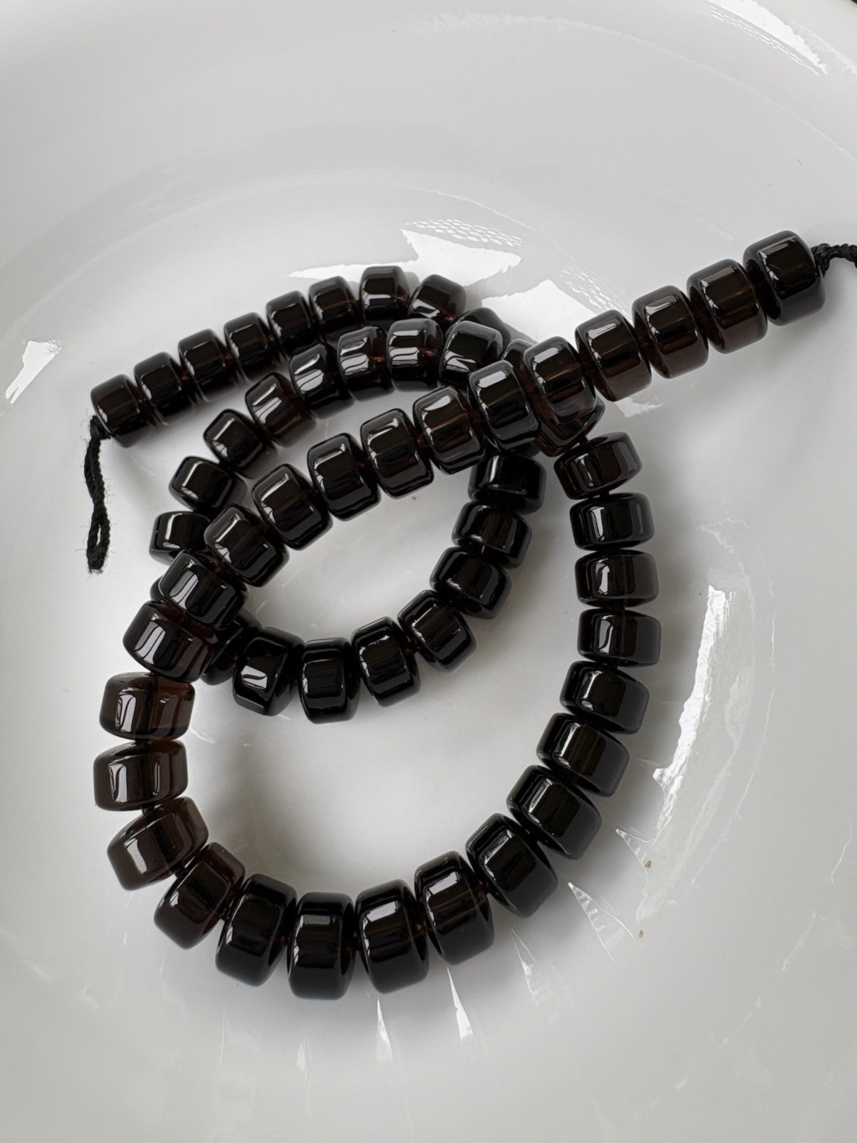 10x7mm SMOKY QUARTZ GEMSTONE Drum BEADS Strand Approx 59 Beads End Of Stock