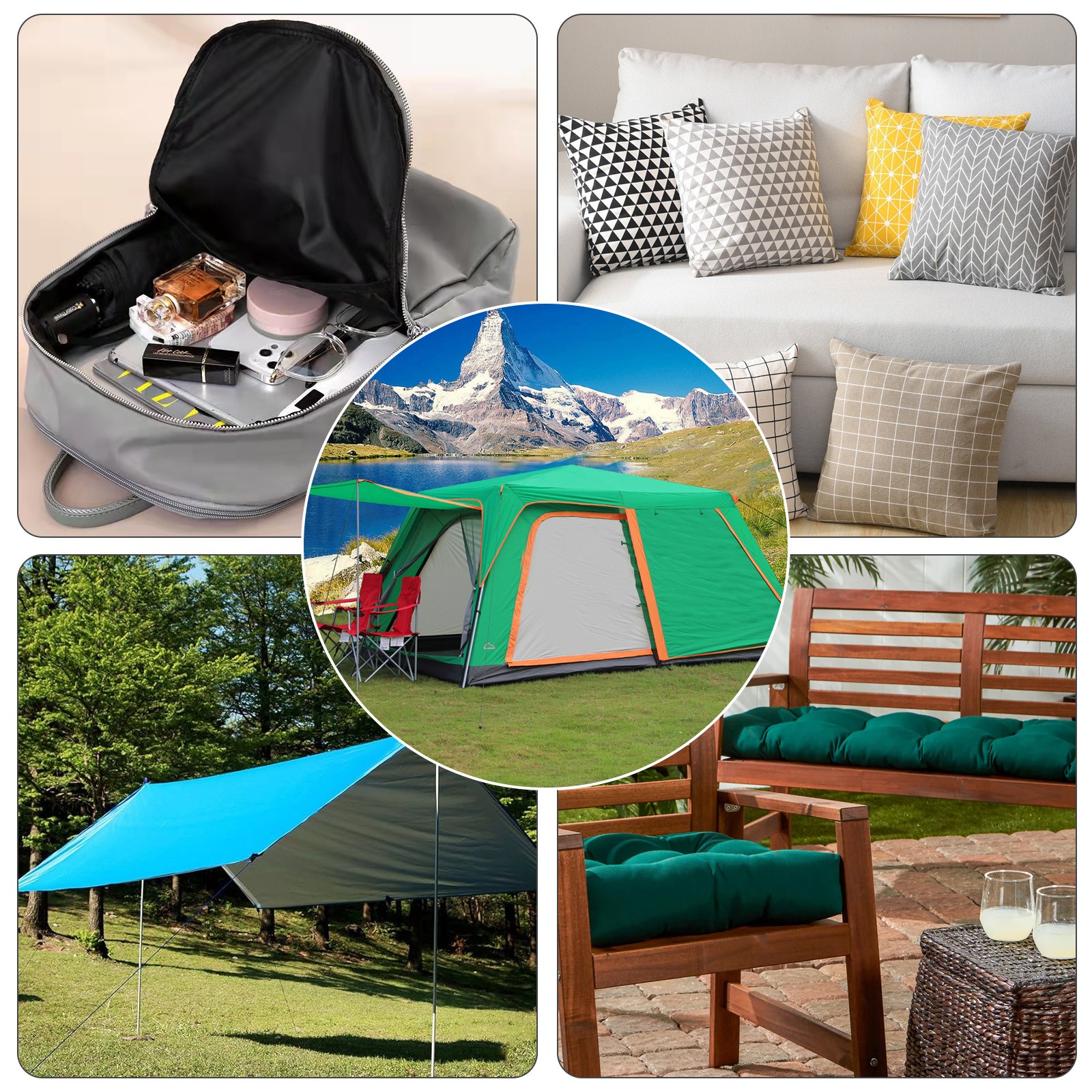 290GSM Waterproof Canvas Fabric Durable Polyester Material for Bags Tents Covers