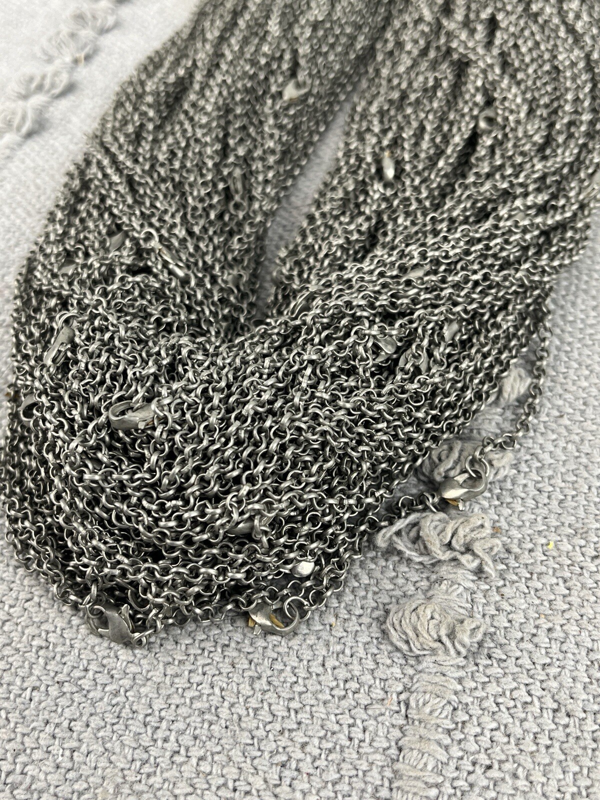 100pc Armor Silver Tone 24in Rolo Chain Crafting Jewelry Necklaces W Closure