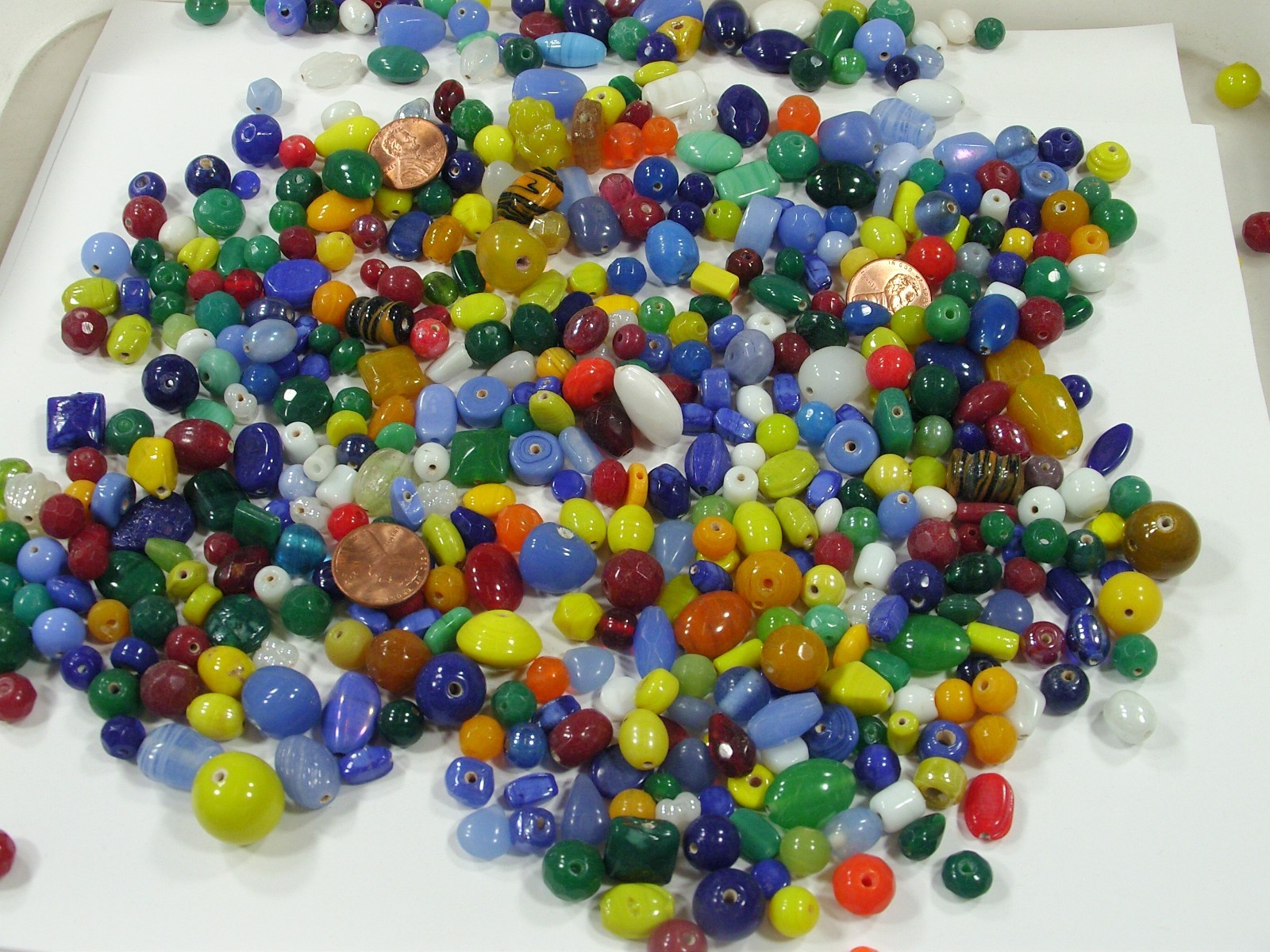 2 Pounds Assorted Shapes and Sizes India Handmade Multicolor Glass Bead (D-10) ⭐