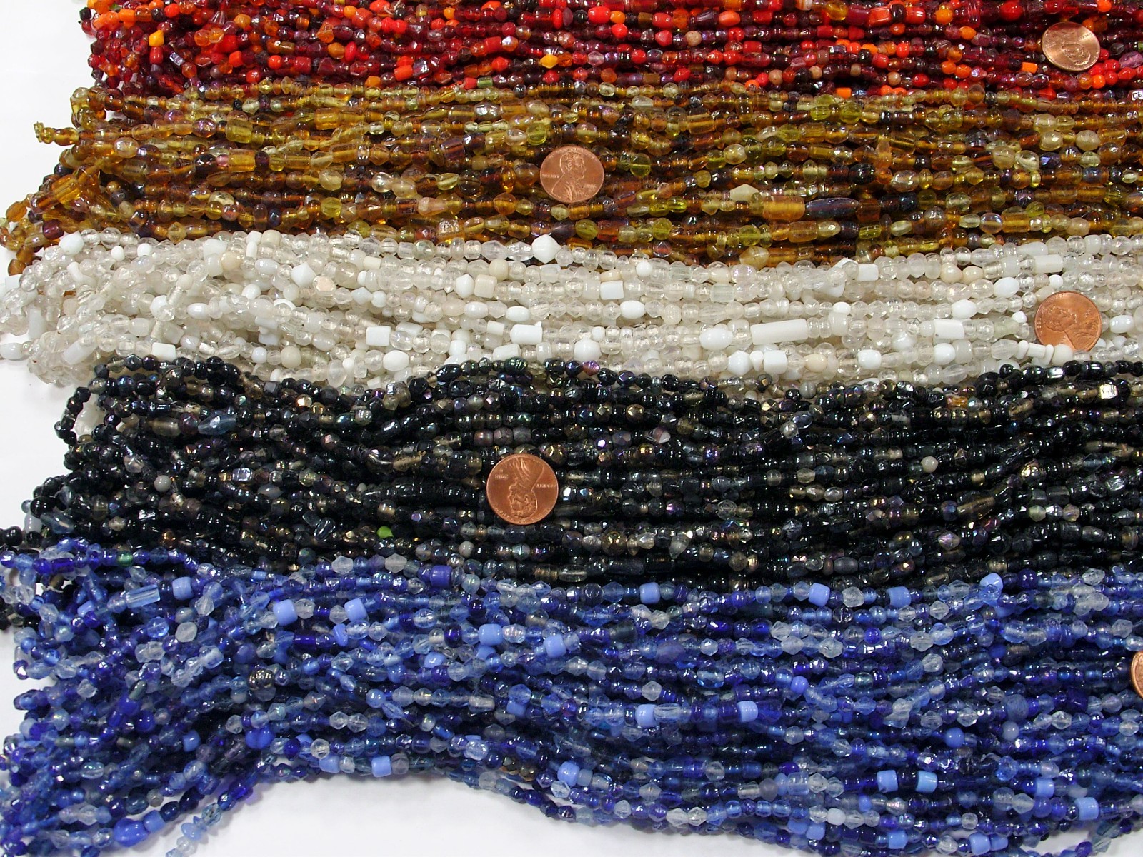 100 Strands 36″ India Handmade Assorted Color Glass Beads Wholesale Bulk (CT-70)