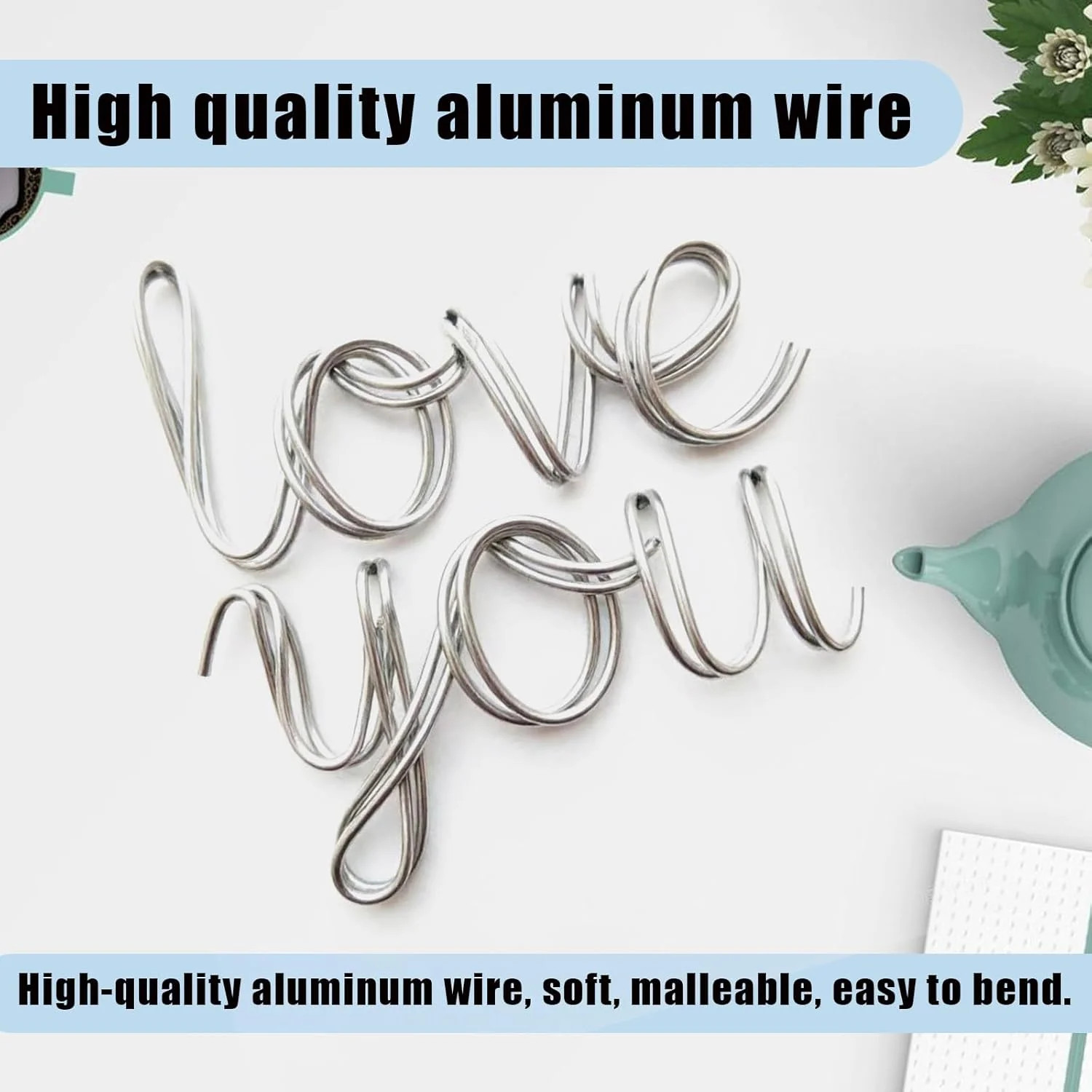 18 Gauge Aluminum Wire,165 Feet Silver Craft Wire for Jewelry Making/Floral Maki