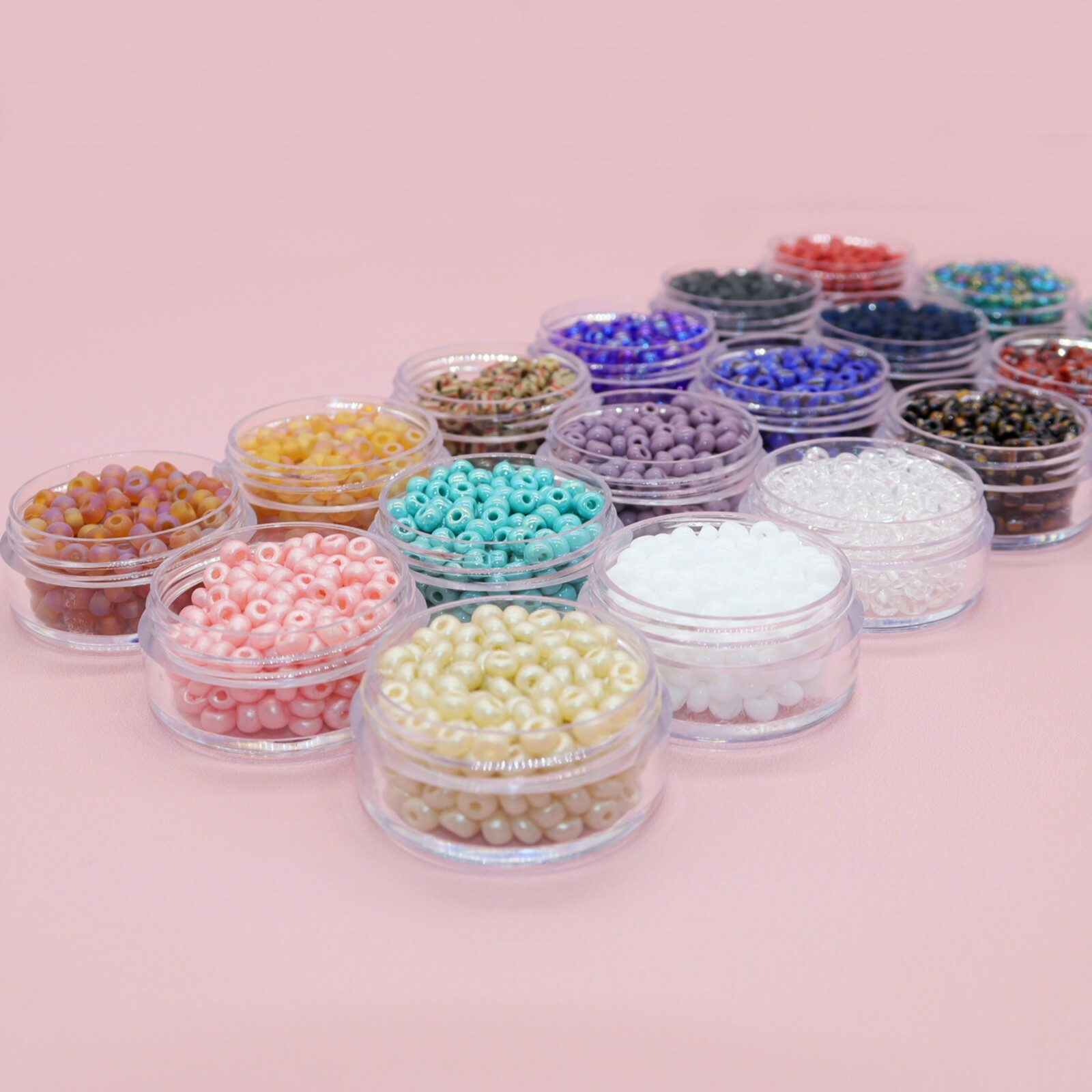 Fun-Weevz 6/0 Glass Seed Beads for Jewelry 18 Colors Glass Mini Beads for Adults