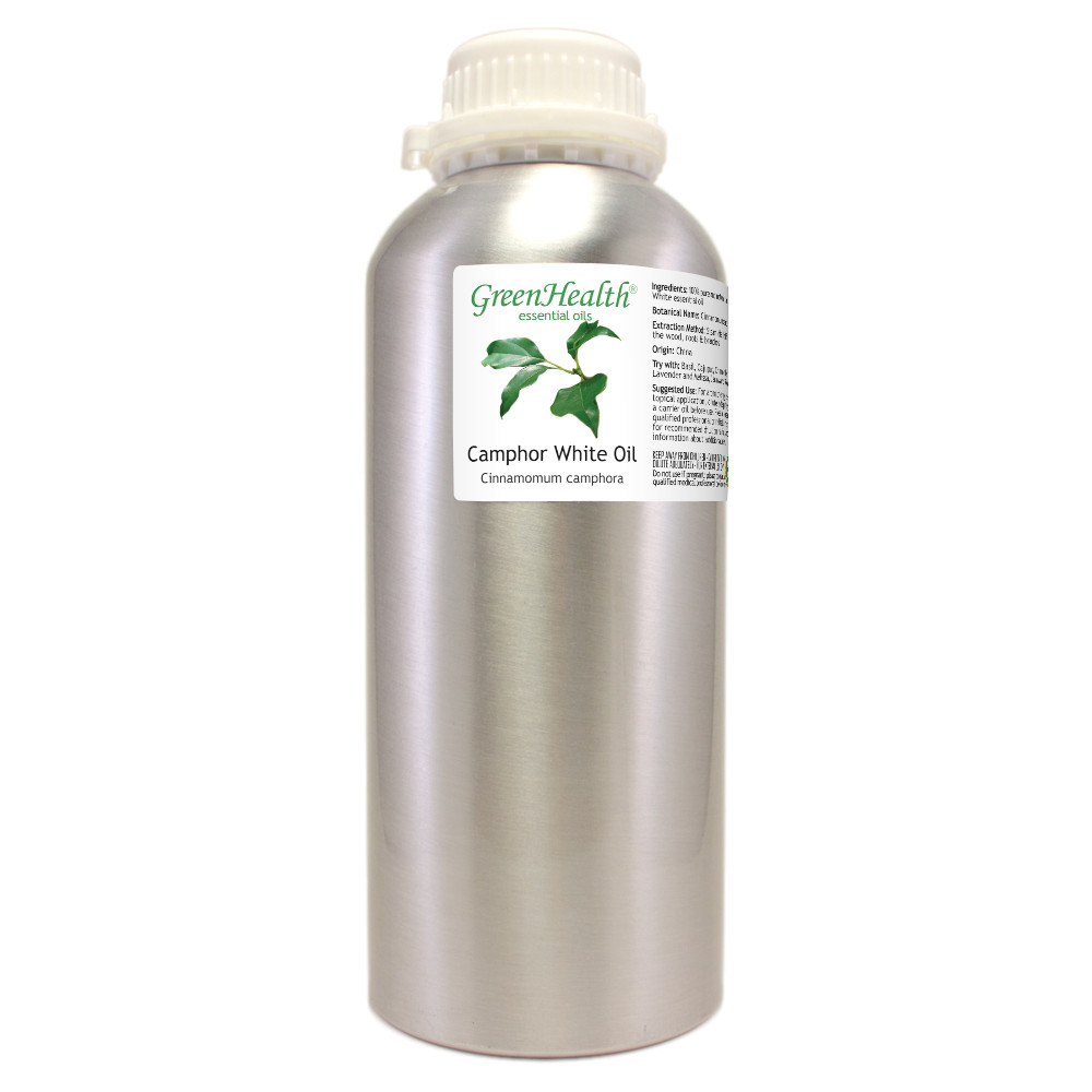32 fl oz Camphor White Essential Oil (100% Pure & Natural) in Aluminum Bottle