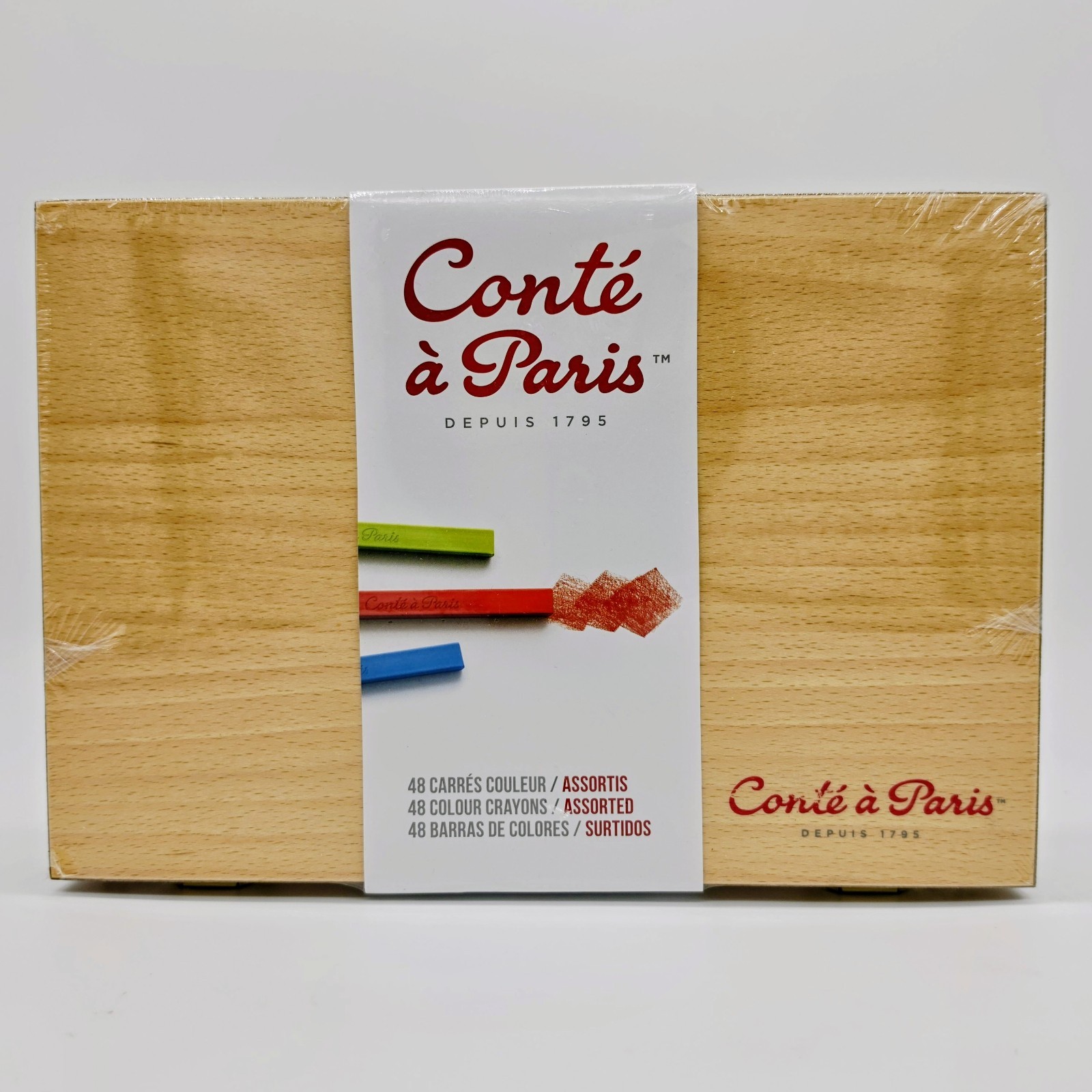✨NEW/SEALED✨ Conté à Paris Colour Pastel Carré Wood Box, Set of 48, Assorted