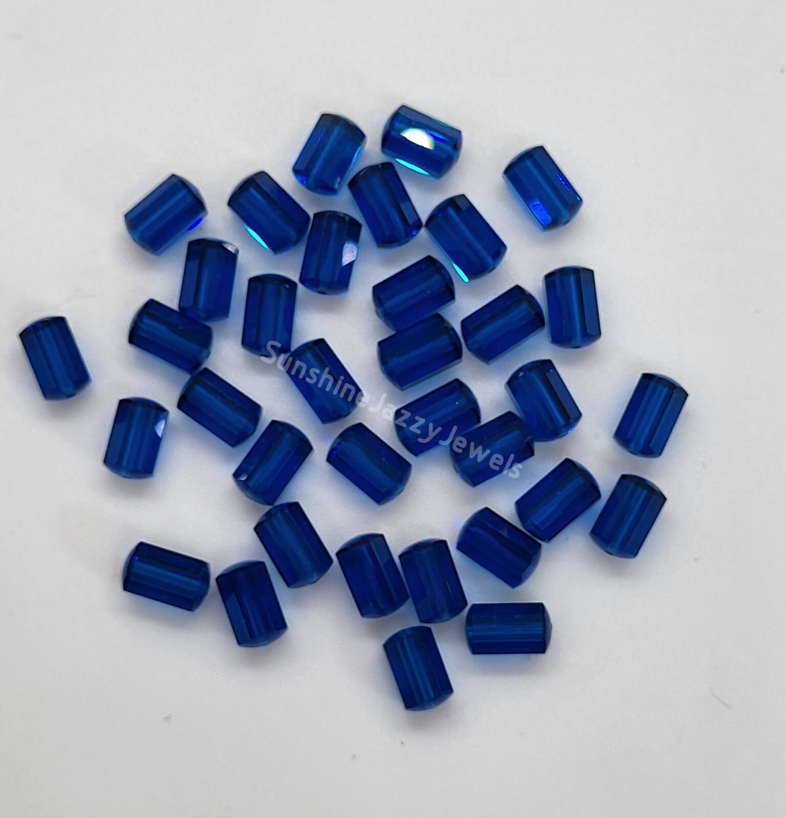 12pc Swarovski Crystal Capri Blue 7.5x5mm Cylinder 5230 Beads; Vintage!