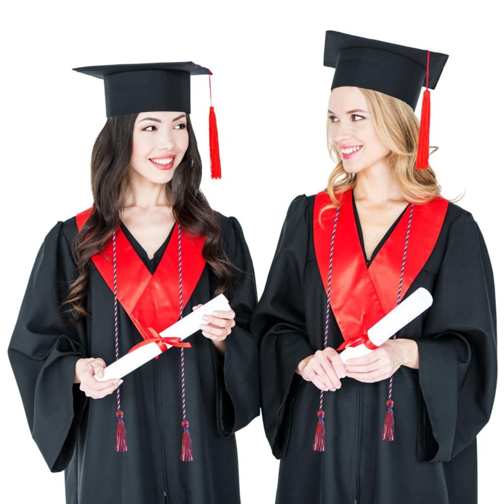 Blue Red White Graduation Cords with Tassel for 2025 Ceremony Students