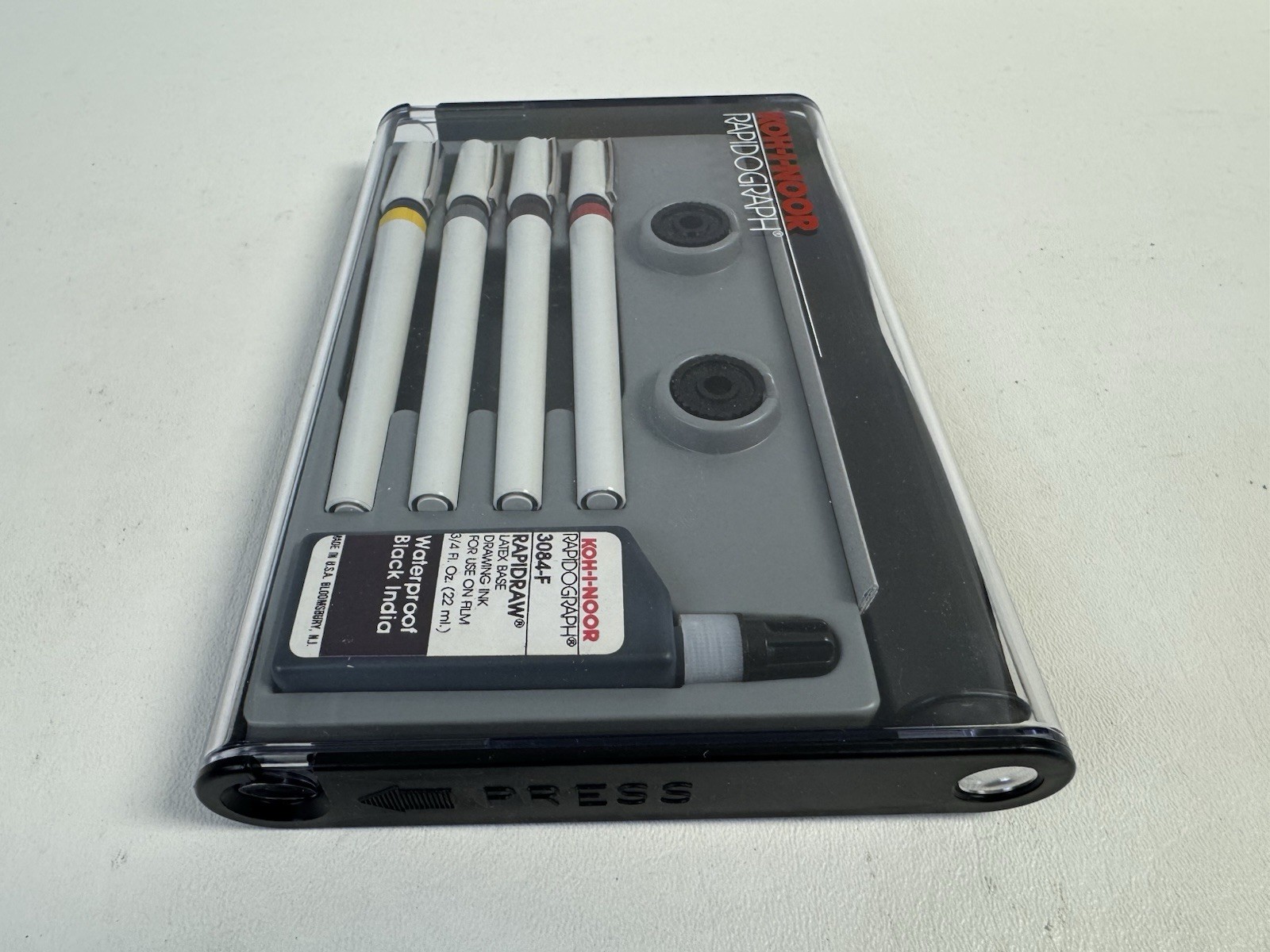 Koh-I-Noor Rapidograph Slim Pack 4 Technical Drawing Pen Set 3165-JSP-4 New