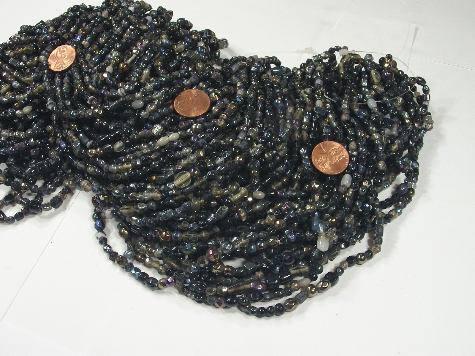2 Pounds Black Color India Handmade Glass Spacer Beads Bulk Lot (QKP-6) ⭐