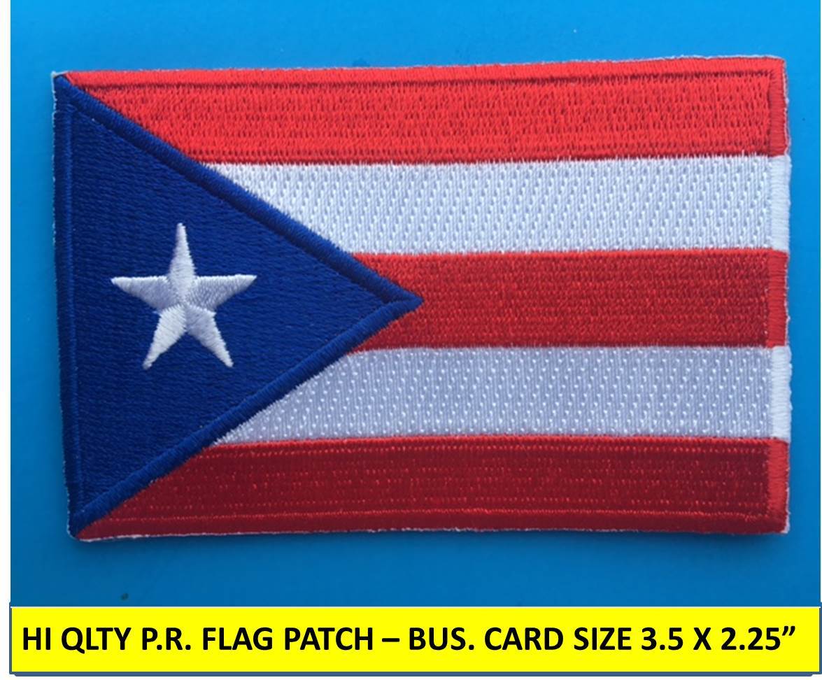 PUERTO RICO FLAG PATCH EMBROIDERED APPLIQUE IRON-ON SEW-ON (3 1/2″ x 2 1/4″)