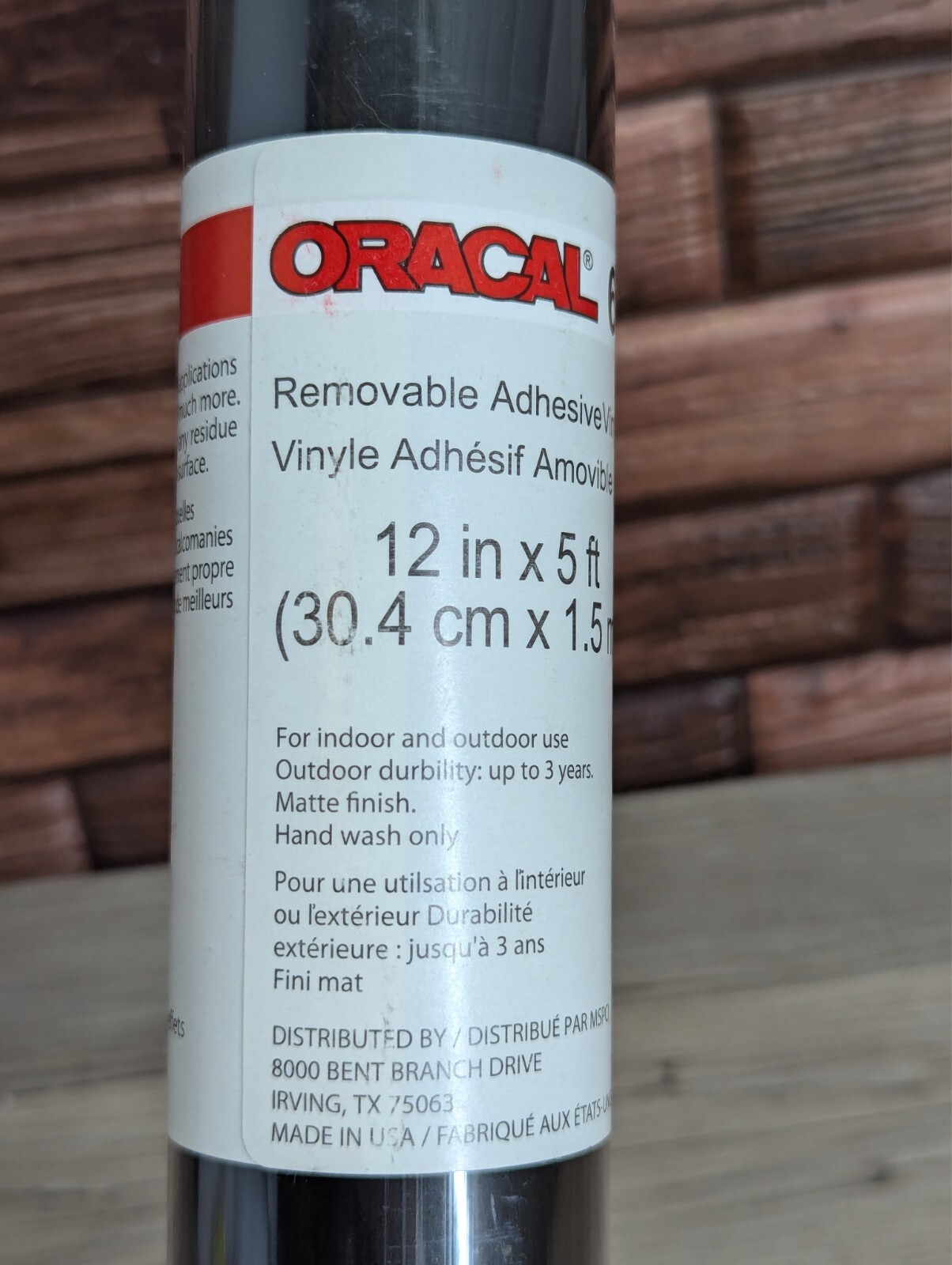 Oracal 631 070 Black & 010 White Vinyl 12″ x 5′ Removable Adhesive Vinyl Roll