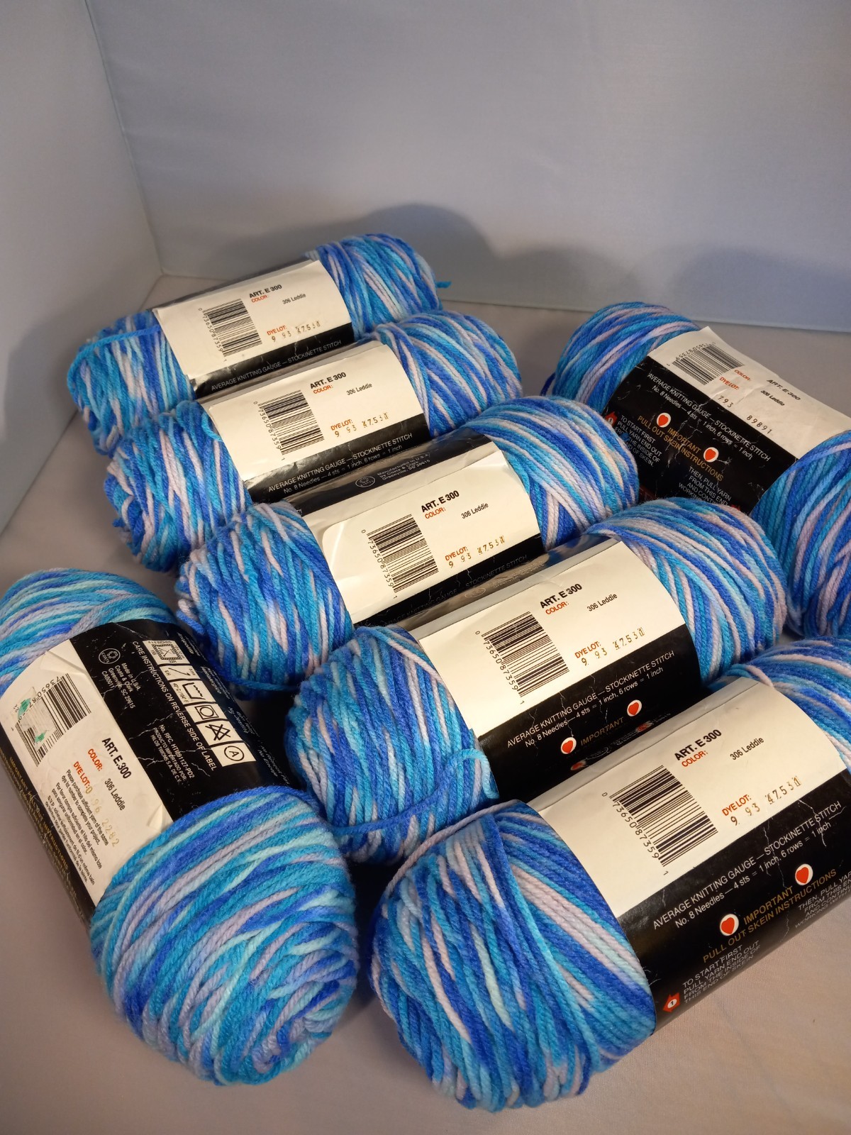 Red Heart Super Saver Yarn New Old Stock 7 Skeins, Leddie (306) RARE!