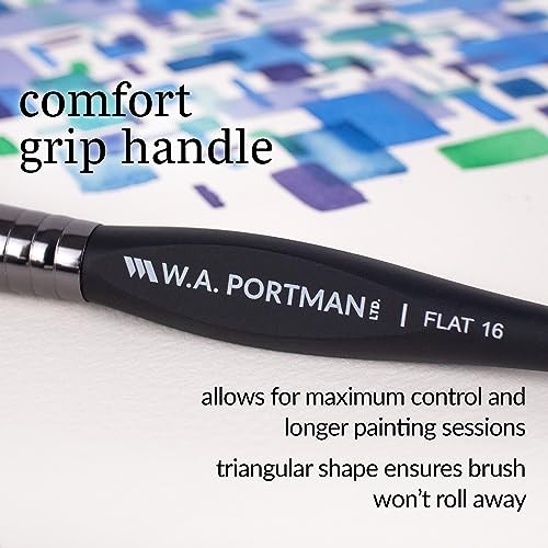 WA Portman Paint Brushes 4pc Set – 100% Vegan, Cruelty-Free Artist Paint Flat