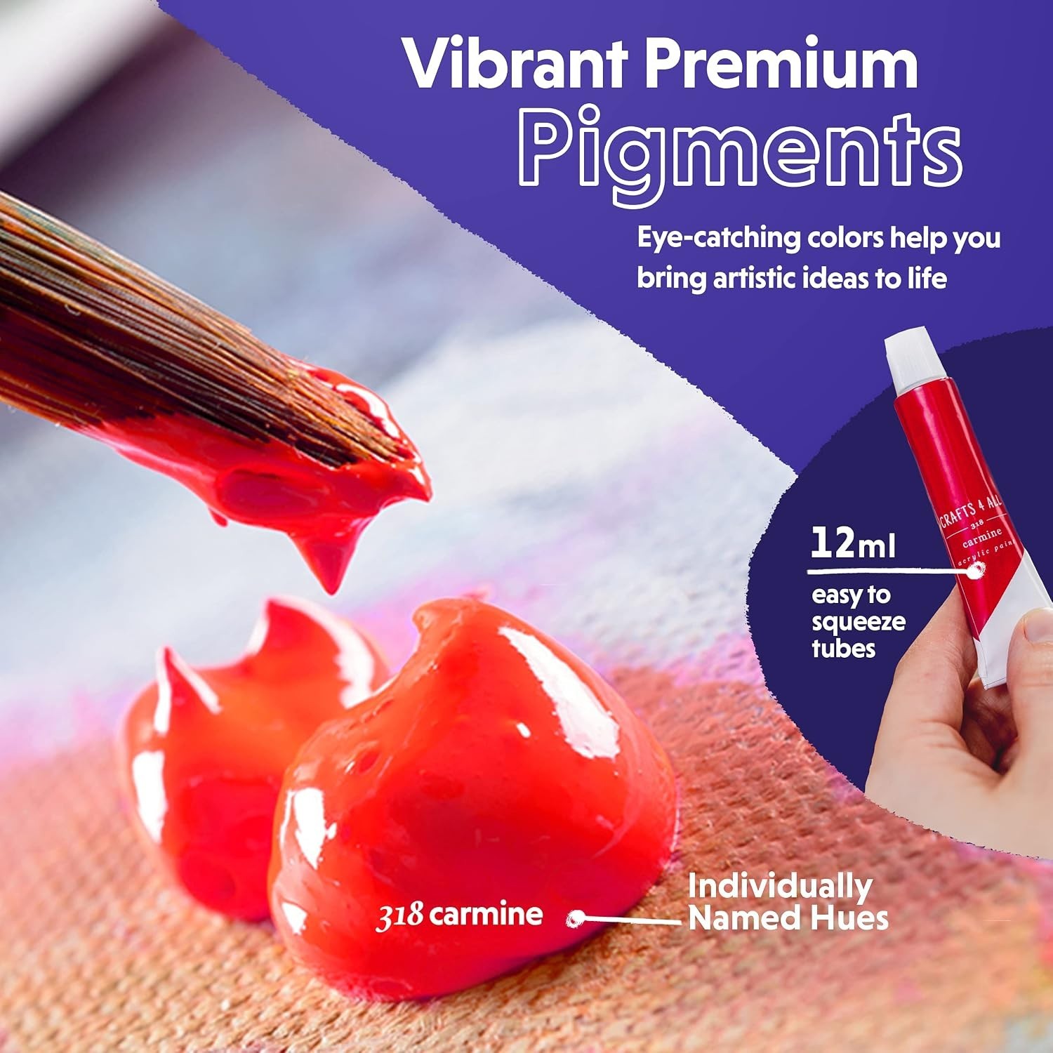 Complete Non-Toxic Acrylic Paint Set for Adults & Kids – 24 Colors + Brushes