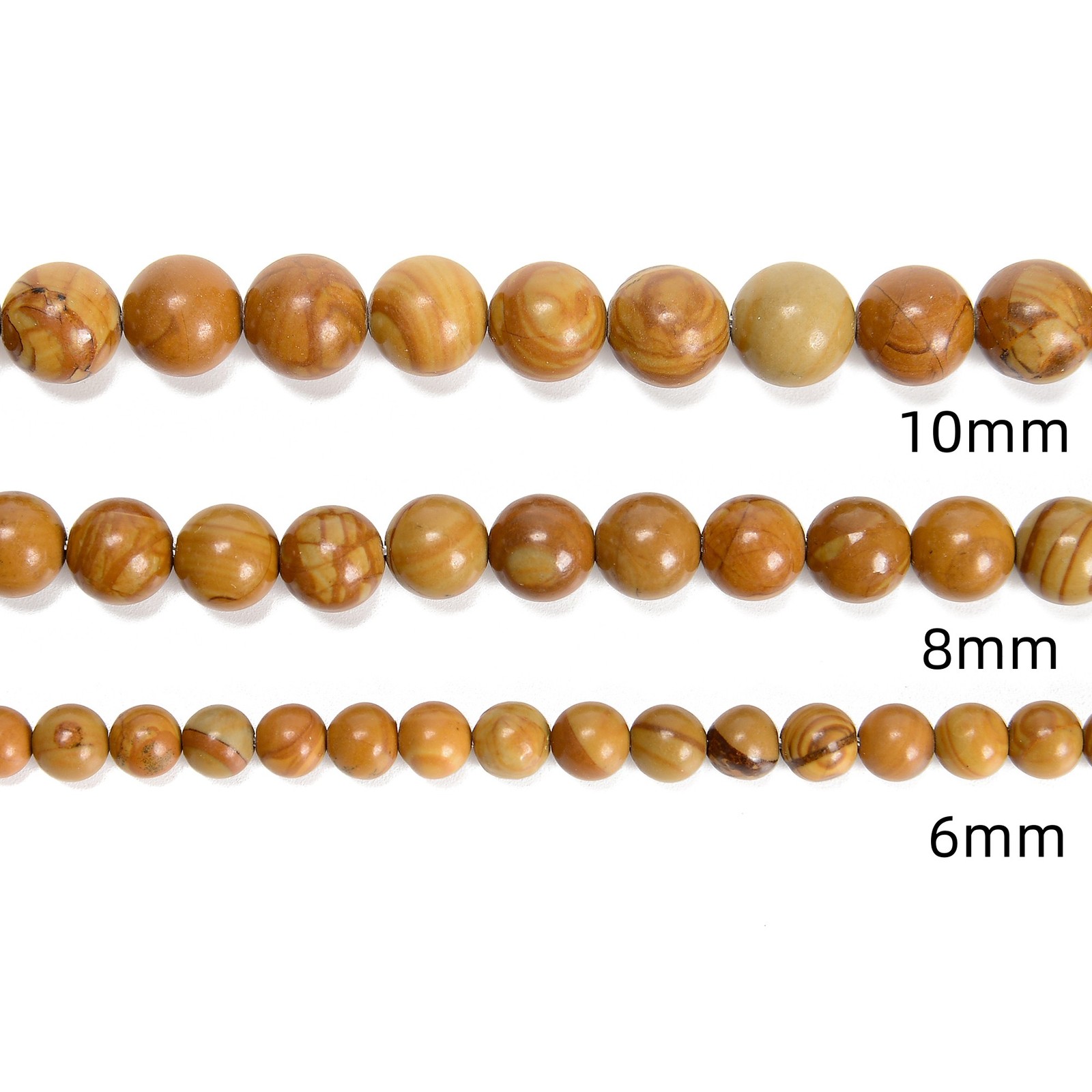 Wood Grain Jasper Smooth Round Beads 6mm 8mm 10mm 12mm 15.5″ Strand
