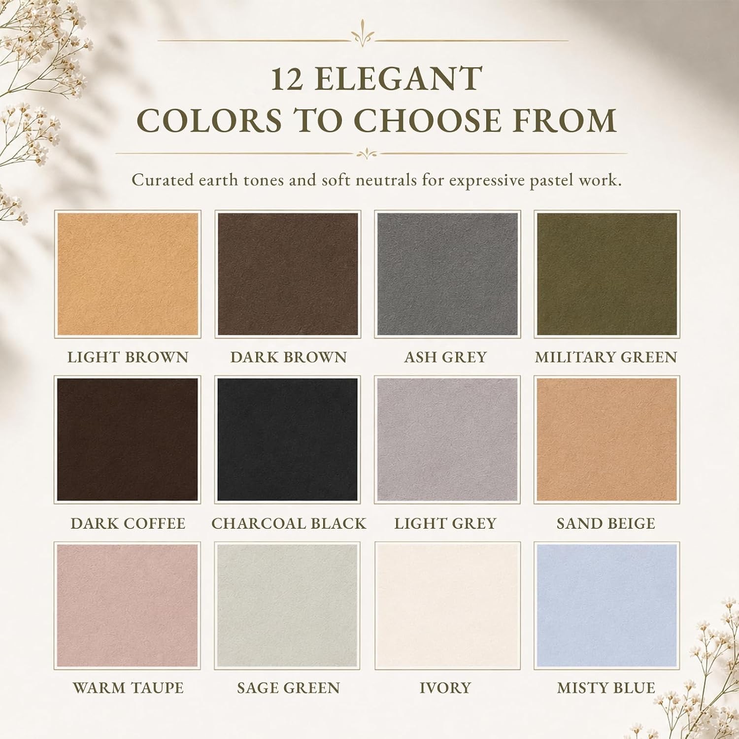 5×7 Sanded Pastel Paper Pad, 600gsm 12 Sheets of 12 Mixed Colors | Heavyweight