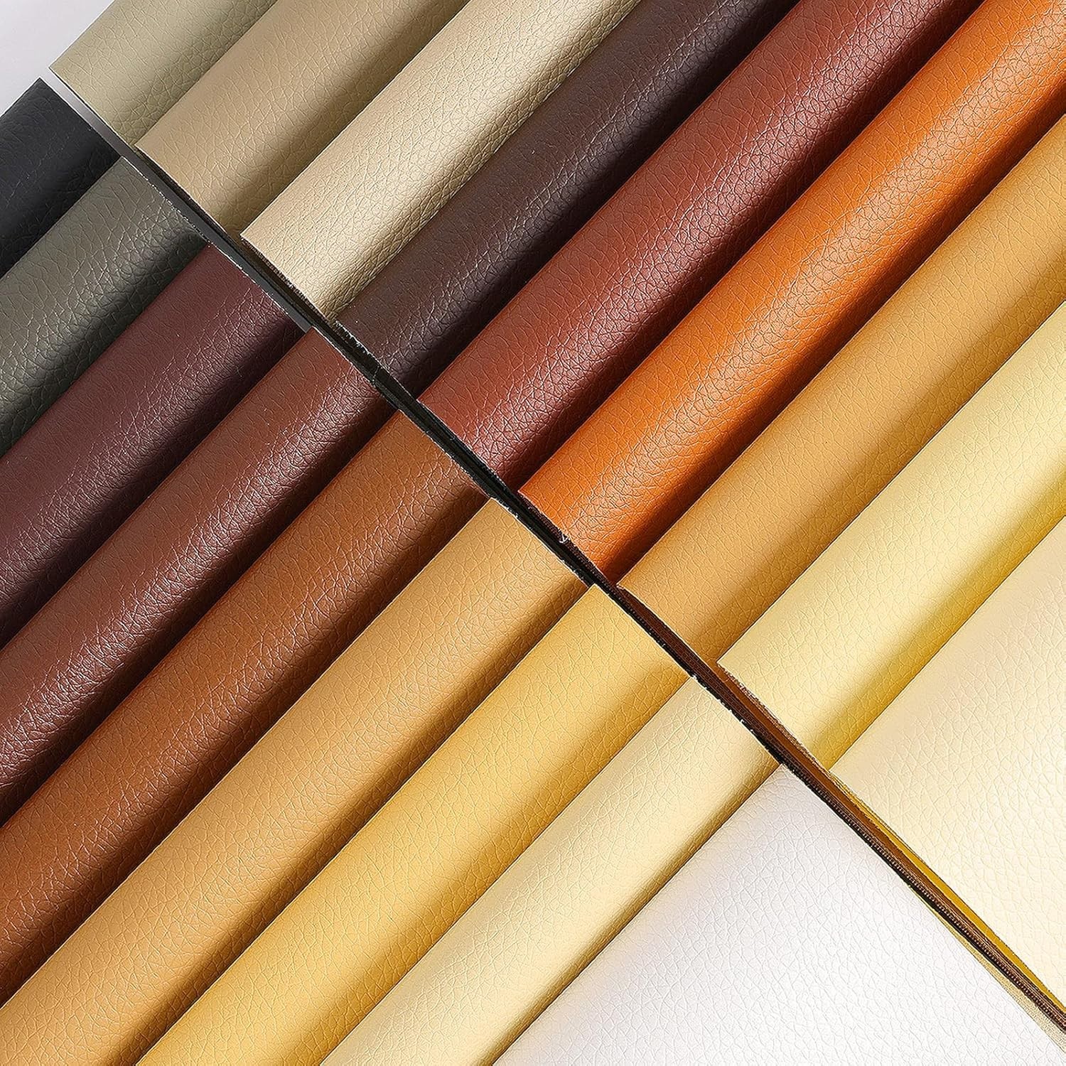18 Pieces Faux Leather Sheets, 8×12 inches Soft Leather Fabric Sheets Suitabl…