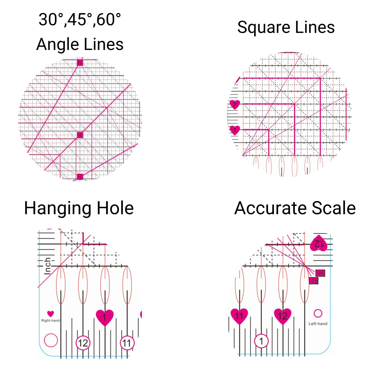 Slotted Quilting Rulers12.5 x 12.5 inch Slotted Rulers Fabric Cutting RulerQui
