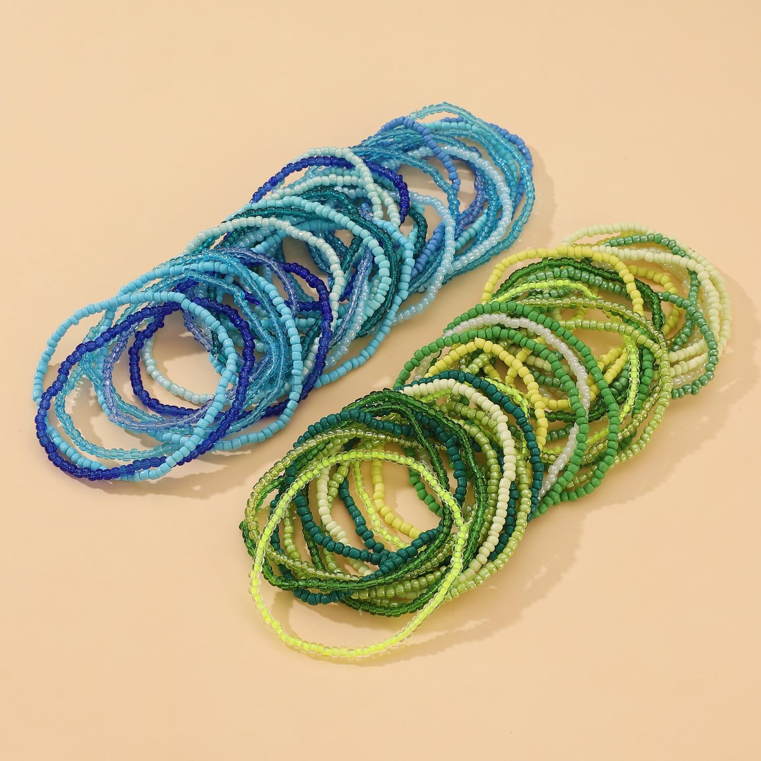 30Pcs Colorful Bohemia Seed Beaded Bracelets Rainbow Bead Stackable Stretch – 02