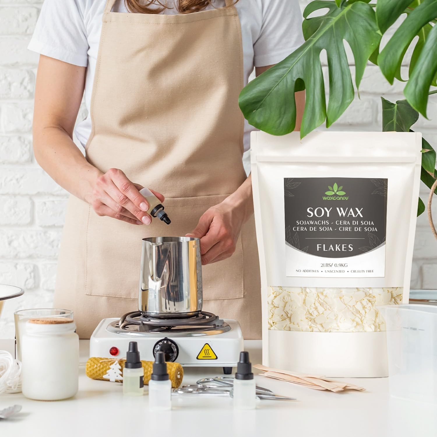 Soy Wax Flakes – 2lb Organic Candle Making Wax for Exquisite Creations