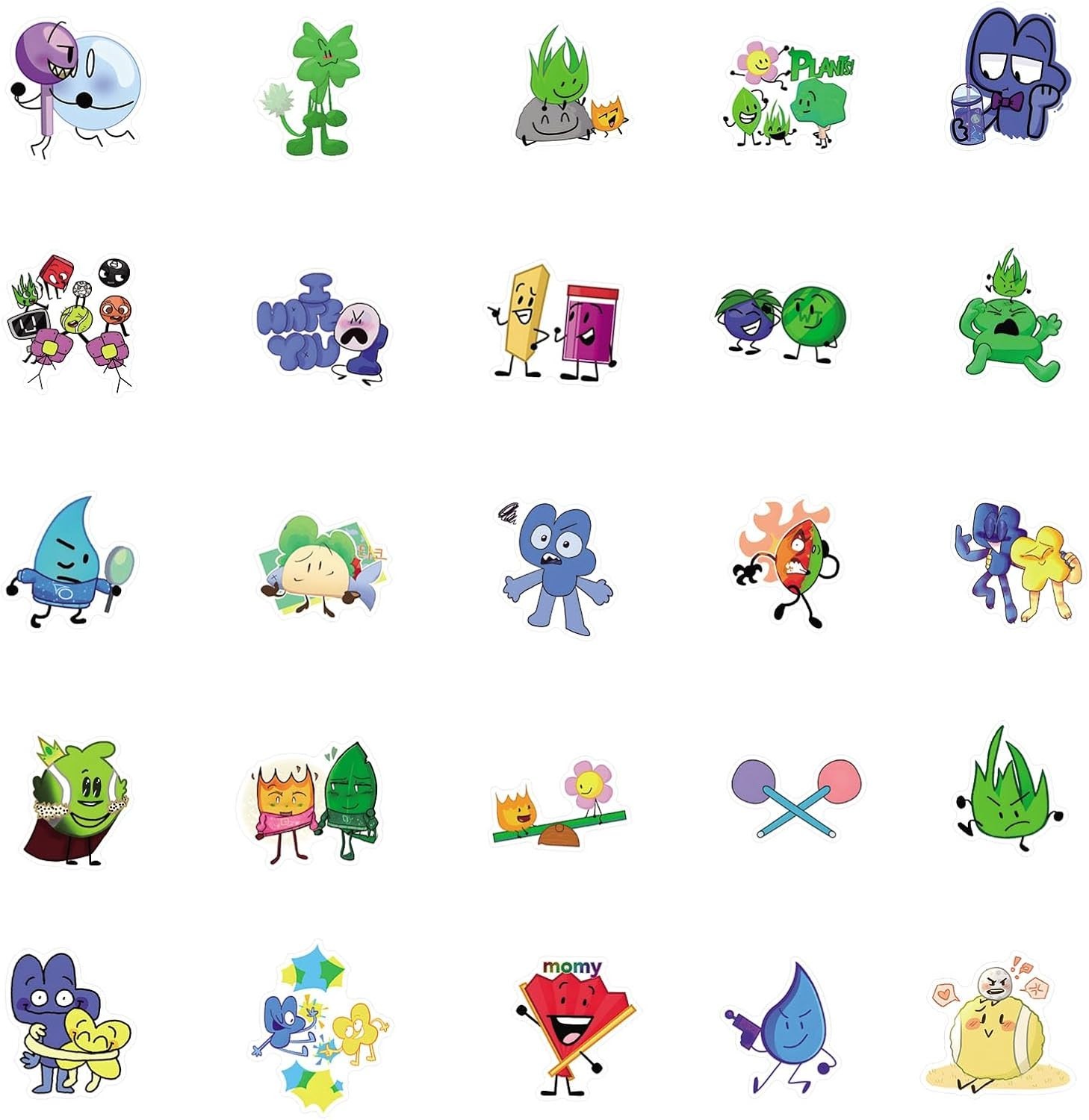 125Pcs Bfdi Stickers Pack, Aesthetic Vinyl Waterproof Sticker Decals Colorful