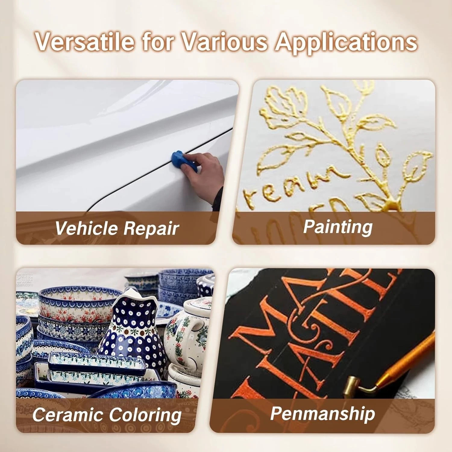 Fine Line Paint Pen Applicator Fluid Writer Tool for Automotive Touch-Up Chip Re