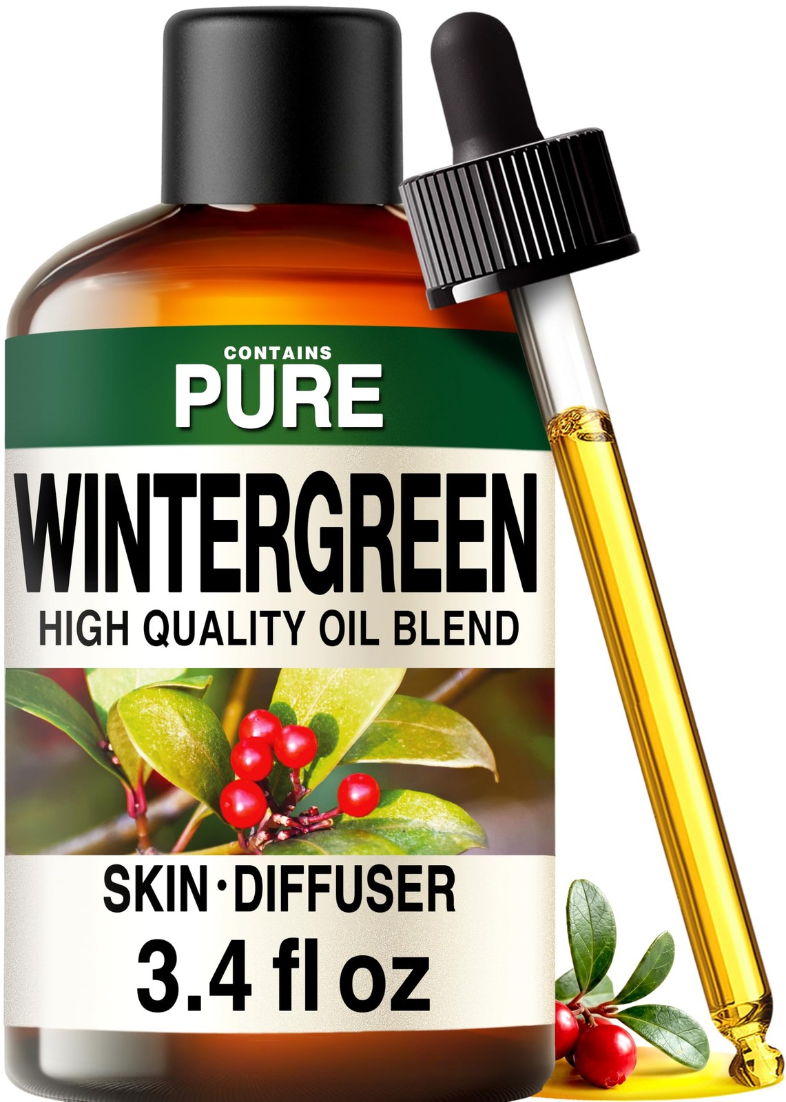 100% Pure Wintergreen Oil – 3.40 Fl Oz 3.4 (Pack of 1)