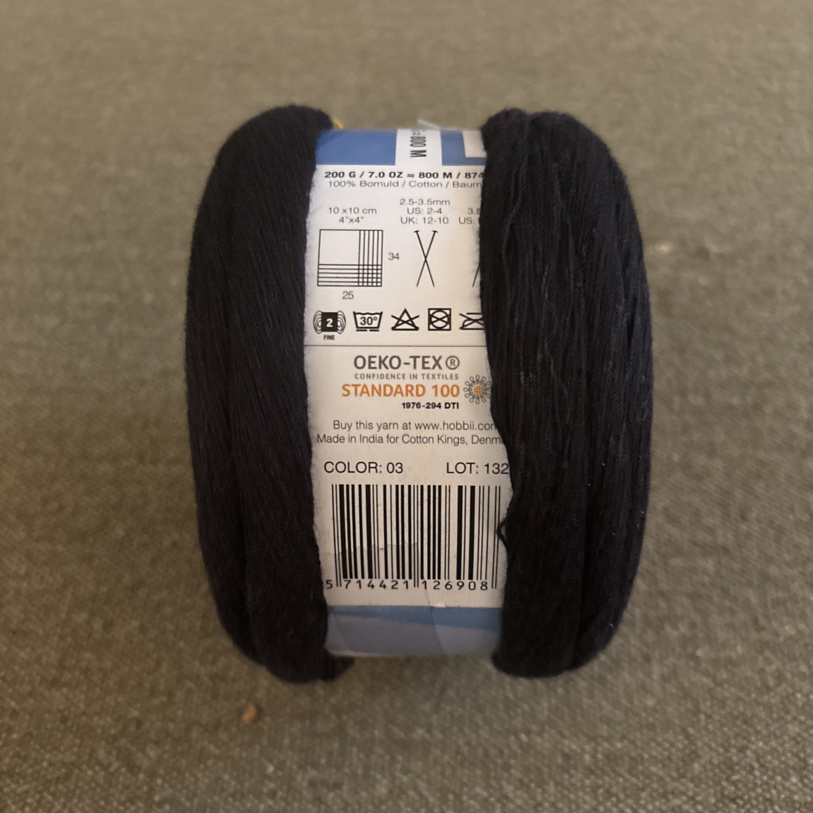 Hobbii Cotton Kings Twirls Nation, Color #03. Black/Red/Yellow. New Old Stock!